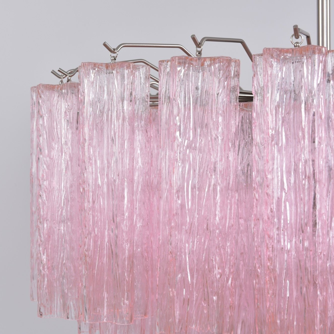 Aurora Chandelier Pink Glass Multi-Tier Romantic Glow-Neutral Decor