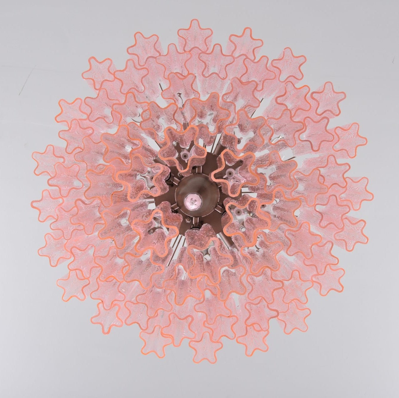 Aurora Chandelier Pink Glass Multi-Tier Romantic Glow-Neutral Decor