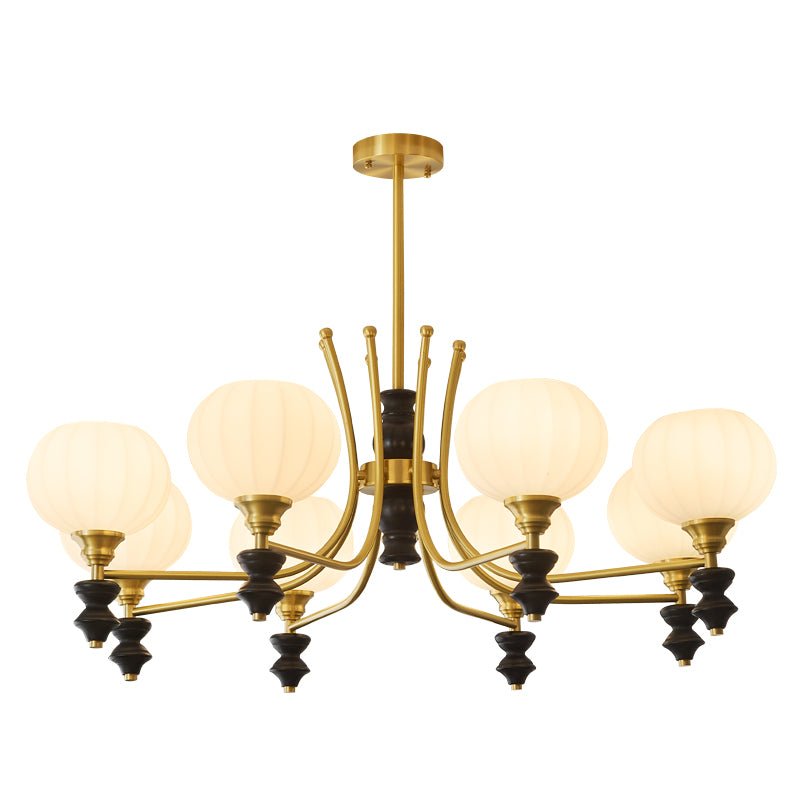 Zavenen Traditional Elegance Vintage Brass Wood Chandelier-Neutral Decor