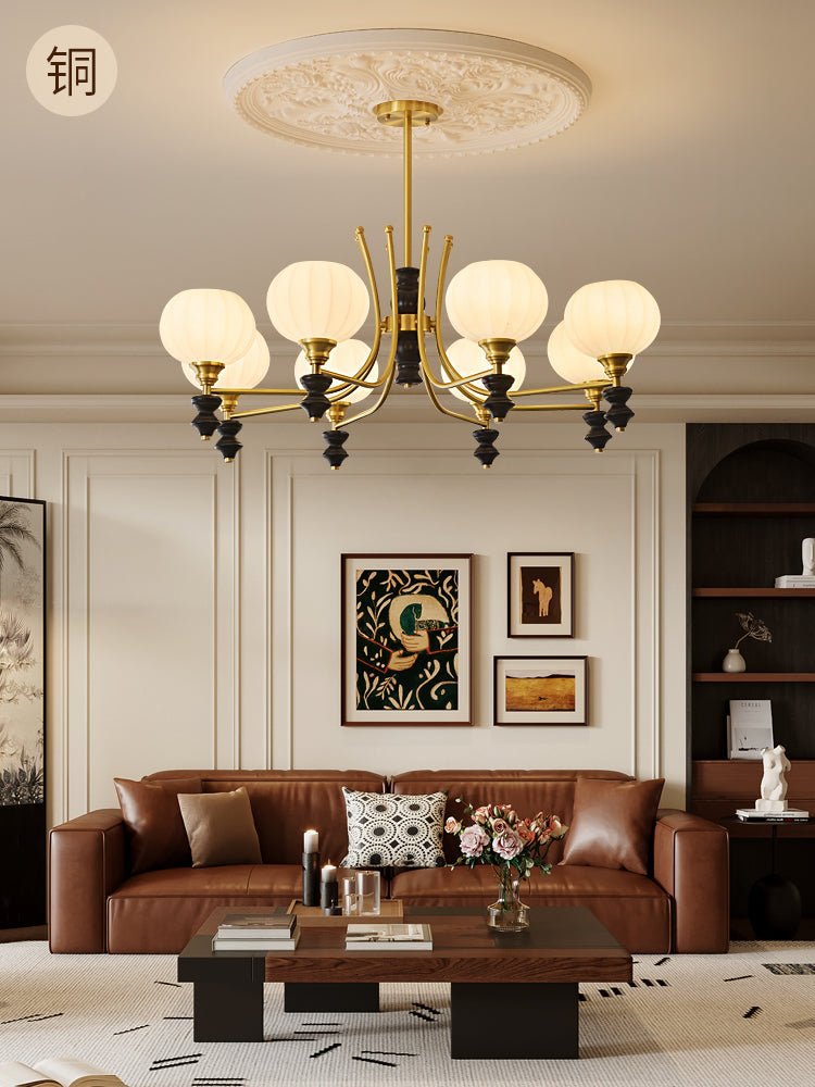 Zavenen Traditional Elegance Vintage Brass Wood Chandelier-Neutral Decor