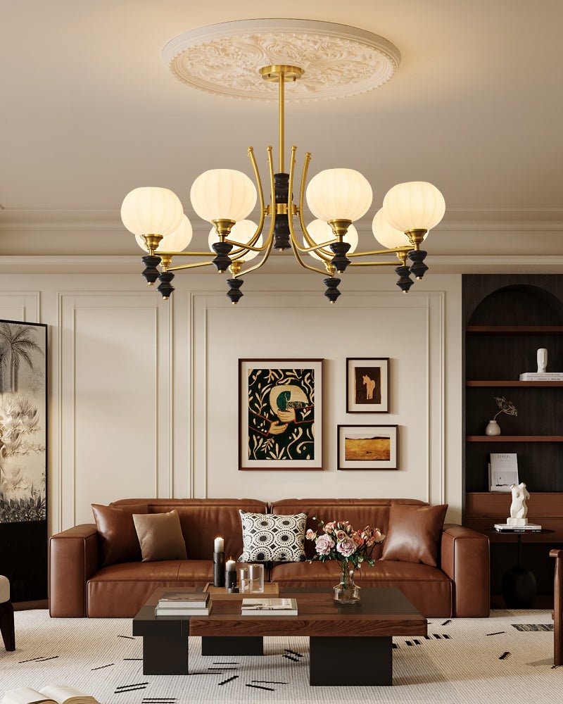 Zavenen Traditional Elegance Vintage Brass Wood Chandelier-Neutral Decor