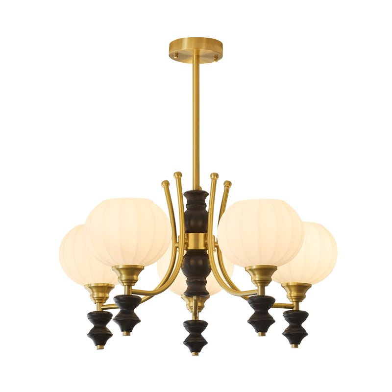 Zavenen Traditional Elegance Vintage Brass Wood Chandelier-Neutral Decor