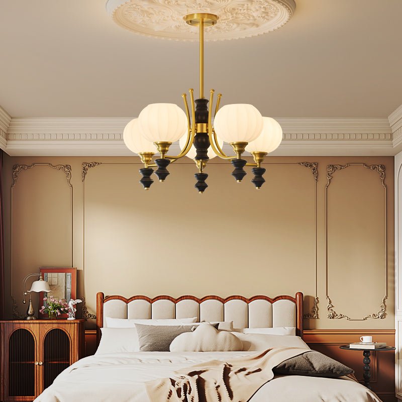 Zavenen Traditional Elegance Vintage Brass Wood Chandelier-Neutral Decor
