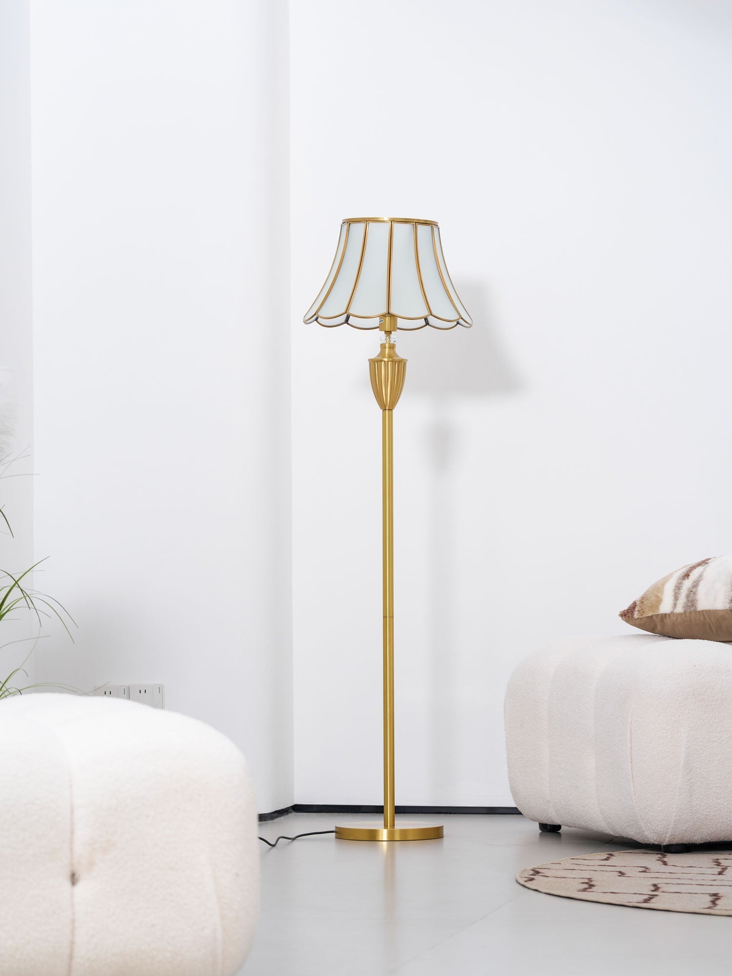 Covena Brass Luxury Floor Lamp-Neutral Decor
