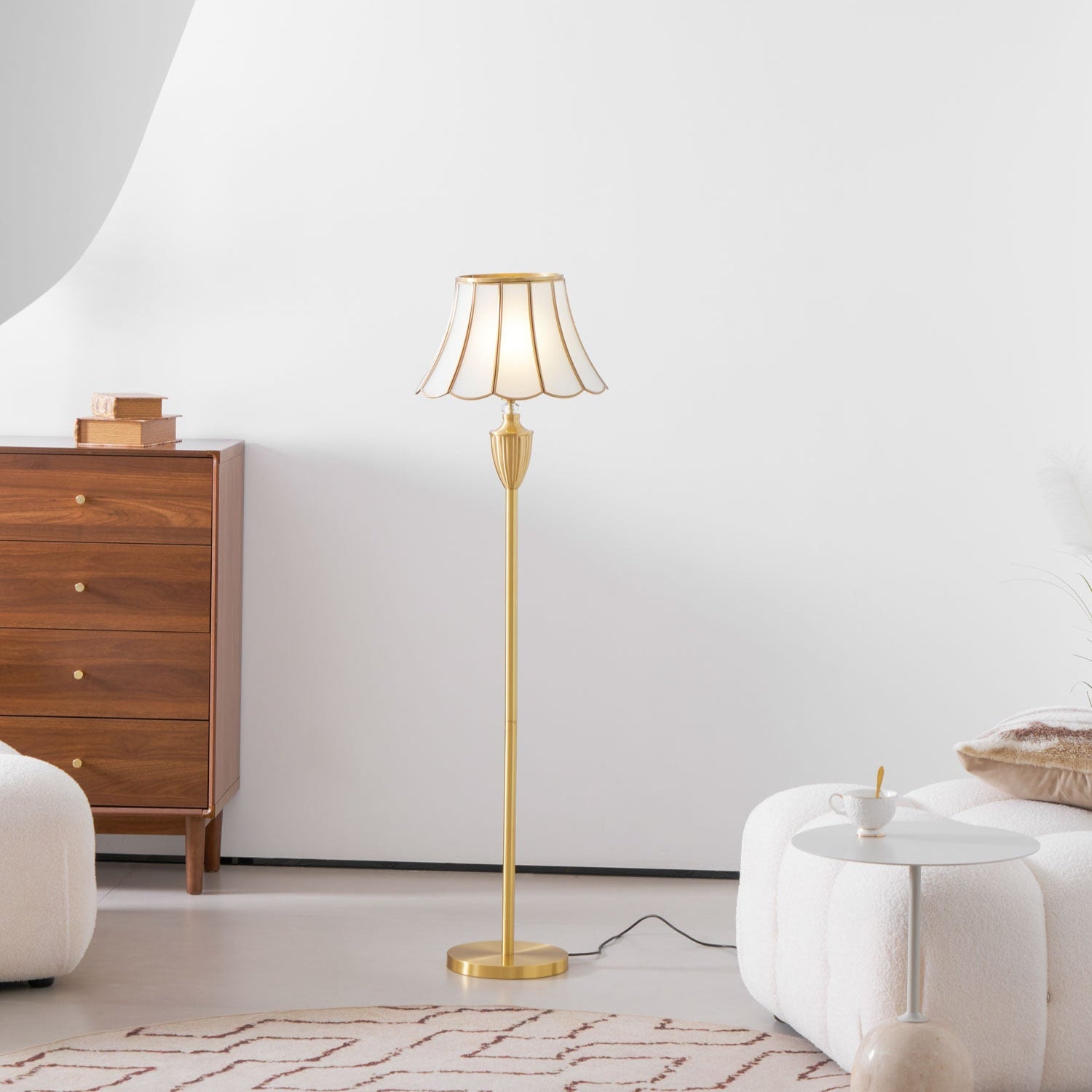 Covena Brass Luxury Floor Lamp-Neutral Decor