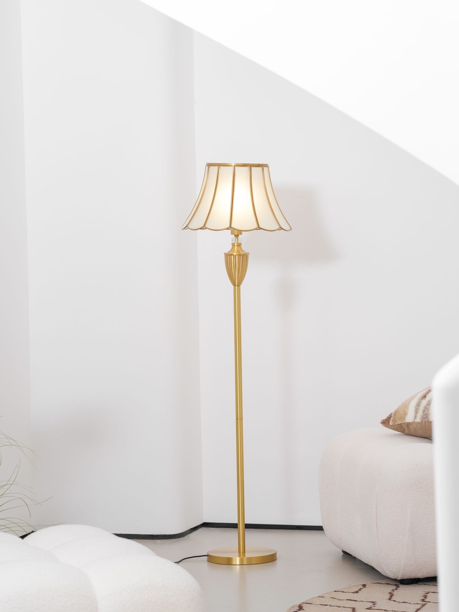 Covena Brass Luxury Floor Lamp-Neutral Decor