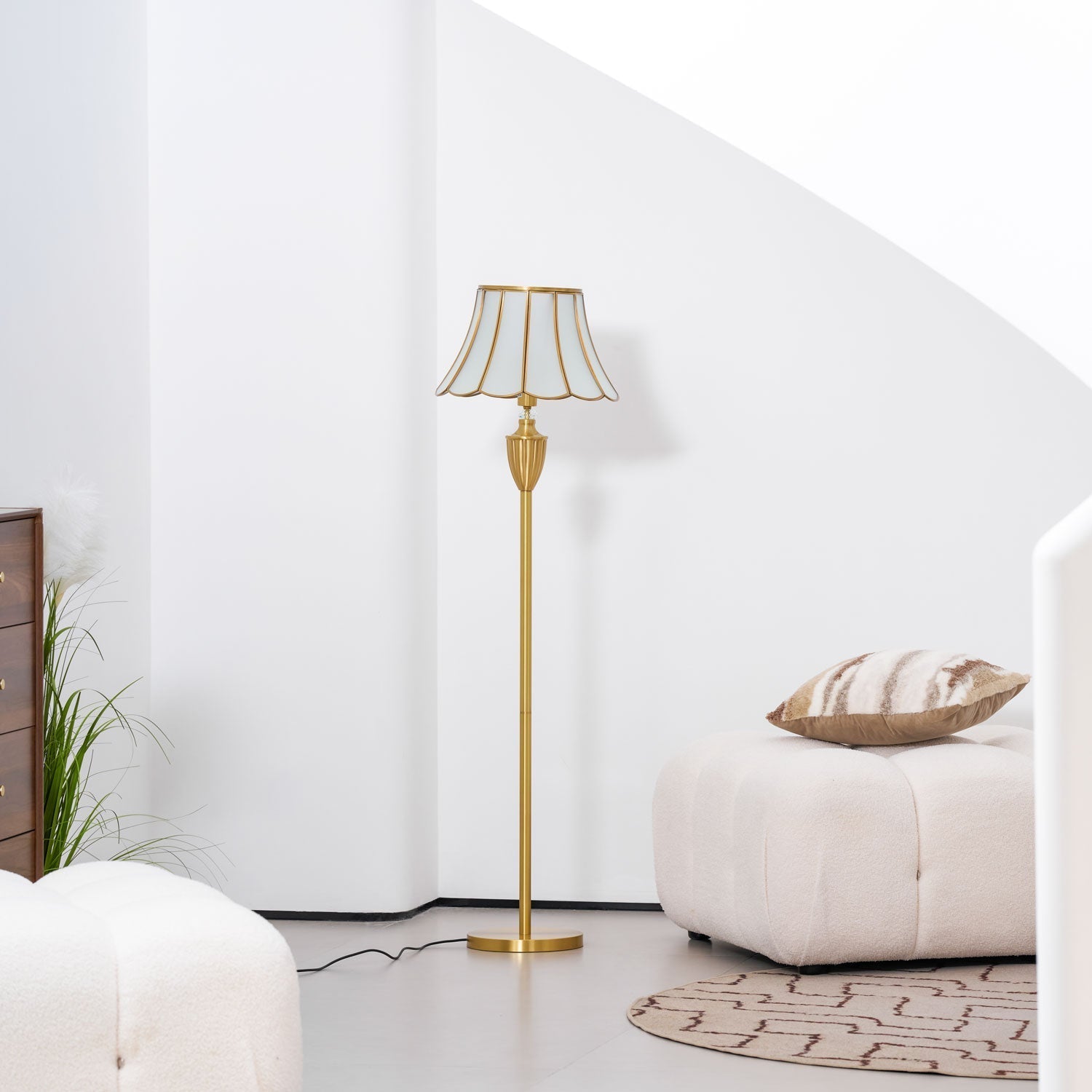 Covena Brass Luxury Floor Lamp-Neutral Decor