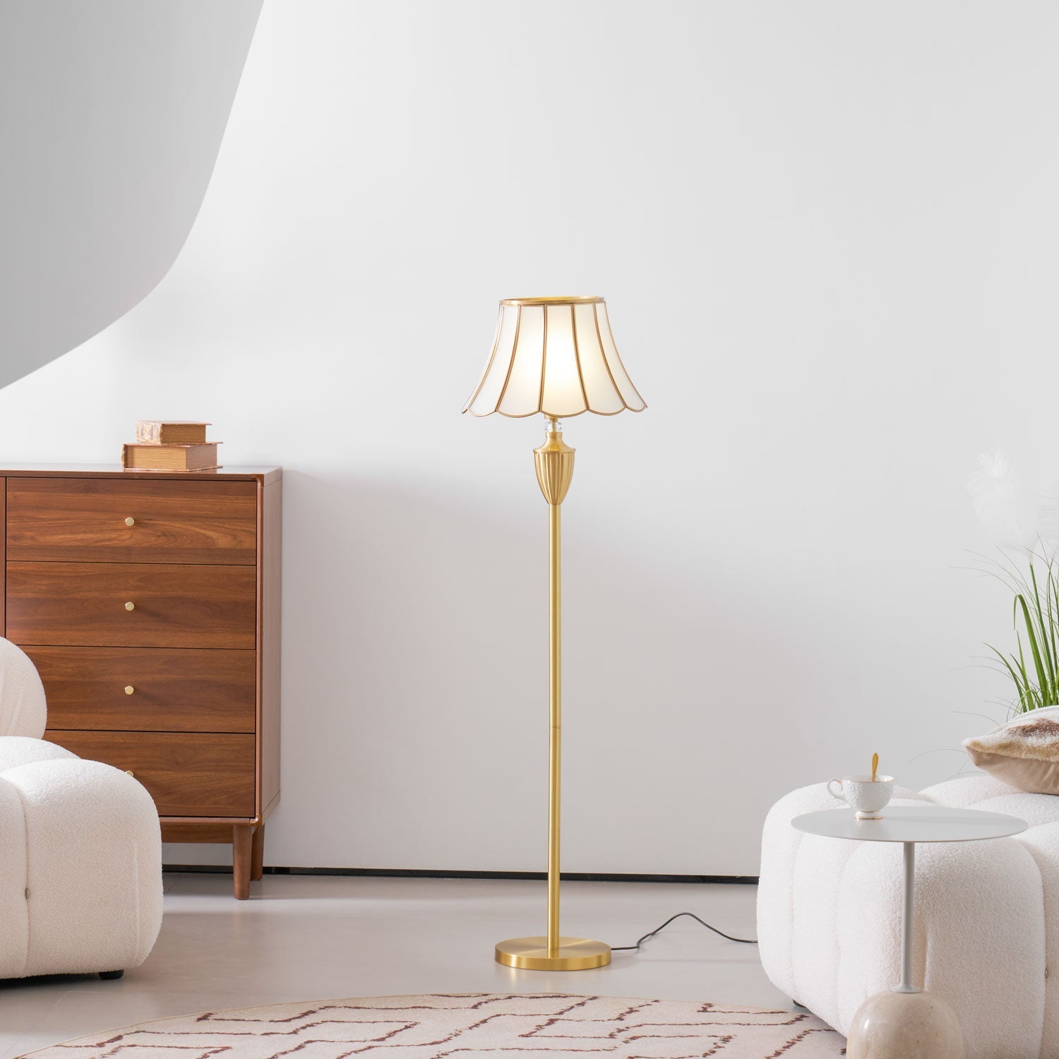 Covena Brass Luxury Floor Lamp-Neutral Decor