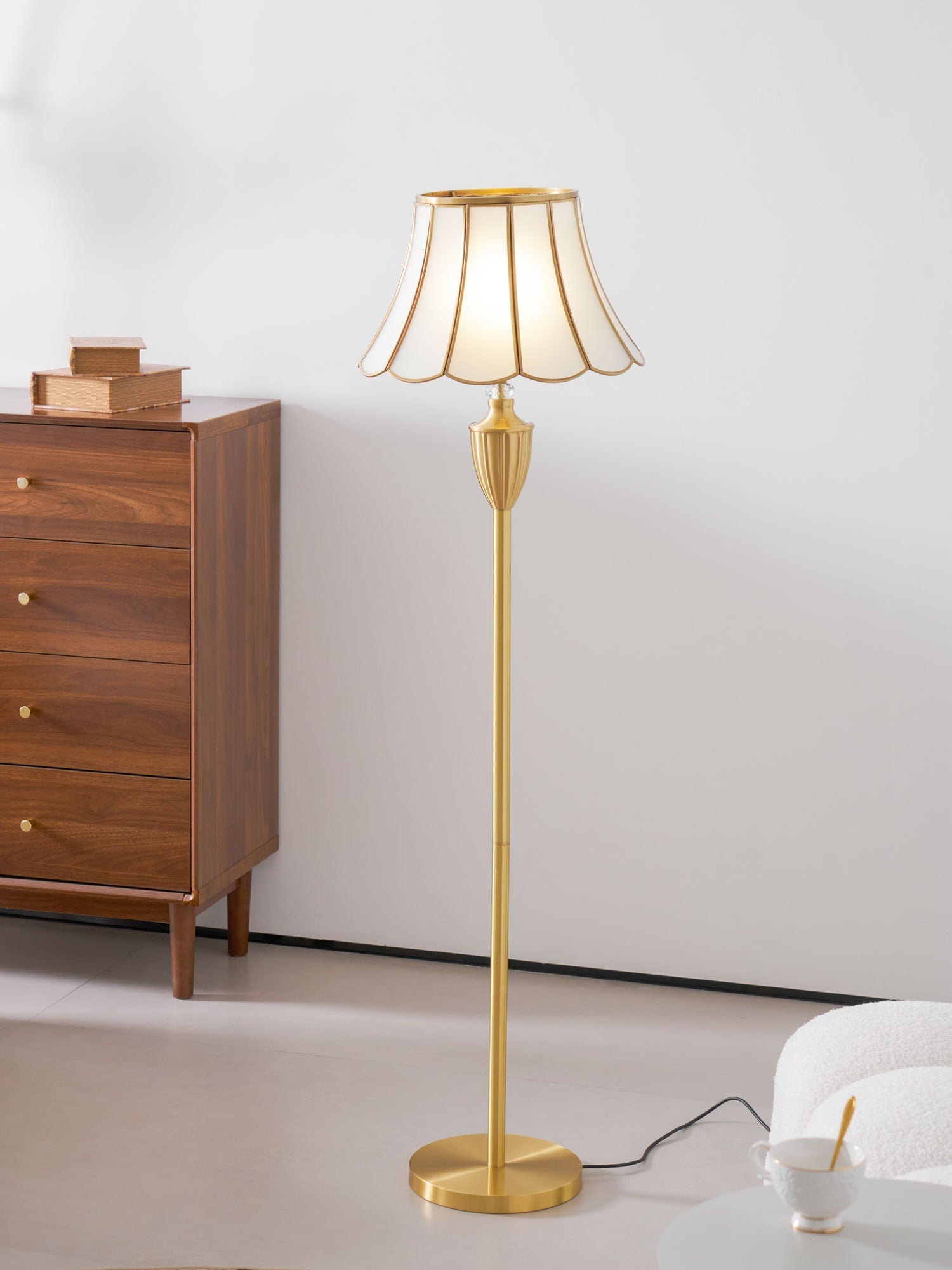 Covena Brass Luxury Floor Lamp-Neutral Decor
