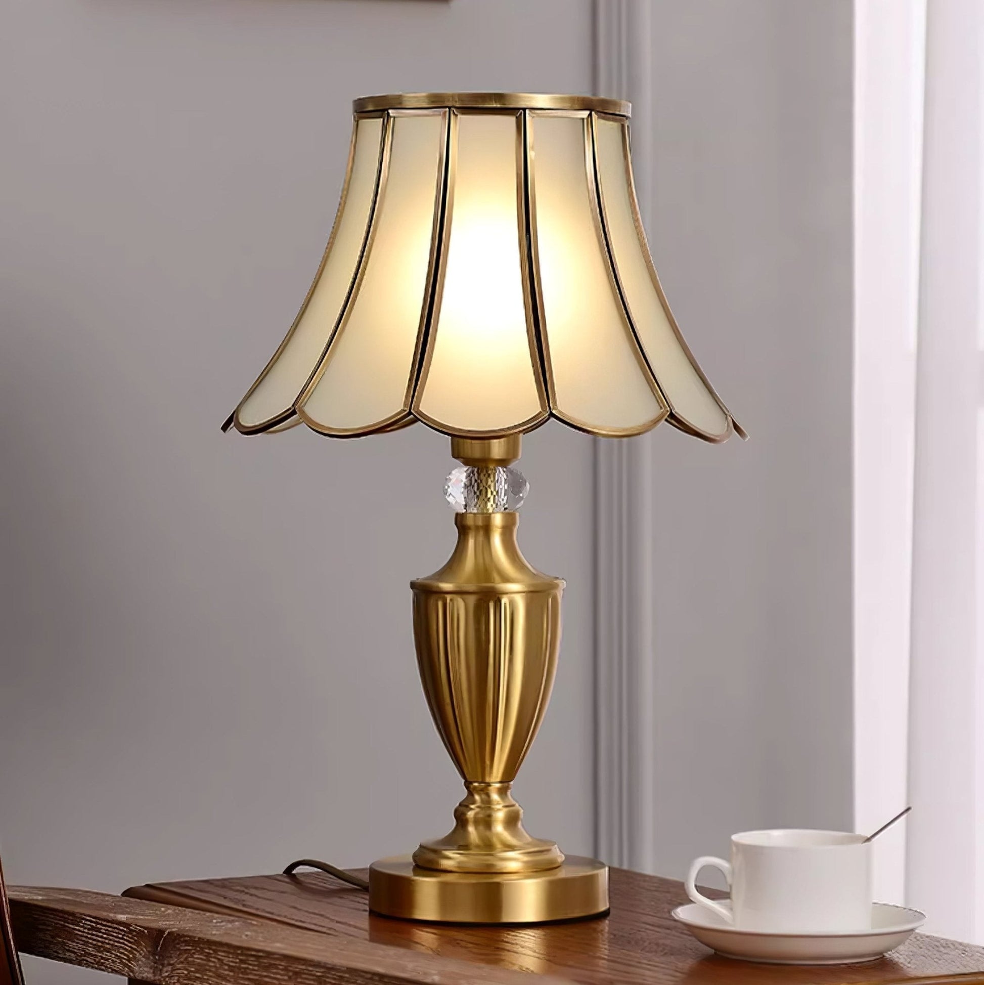 Valencia Brass & Glass Vintage Table Lamp-Neutral Decor