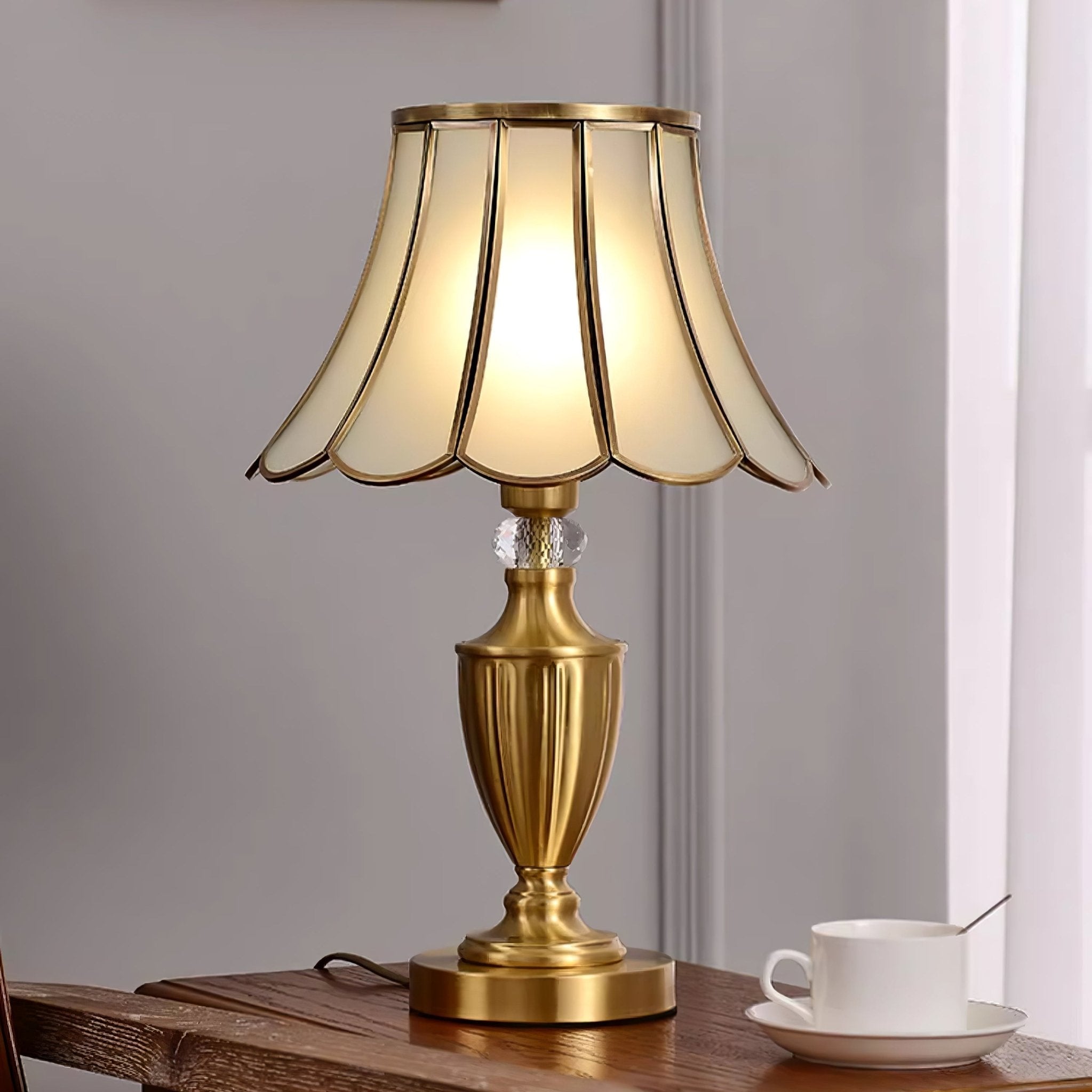 Valencia Brass & Glass Vintage Table Lamp-Neutral Decor