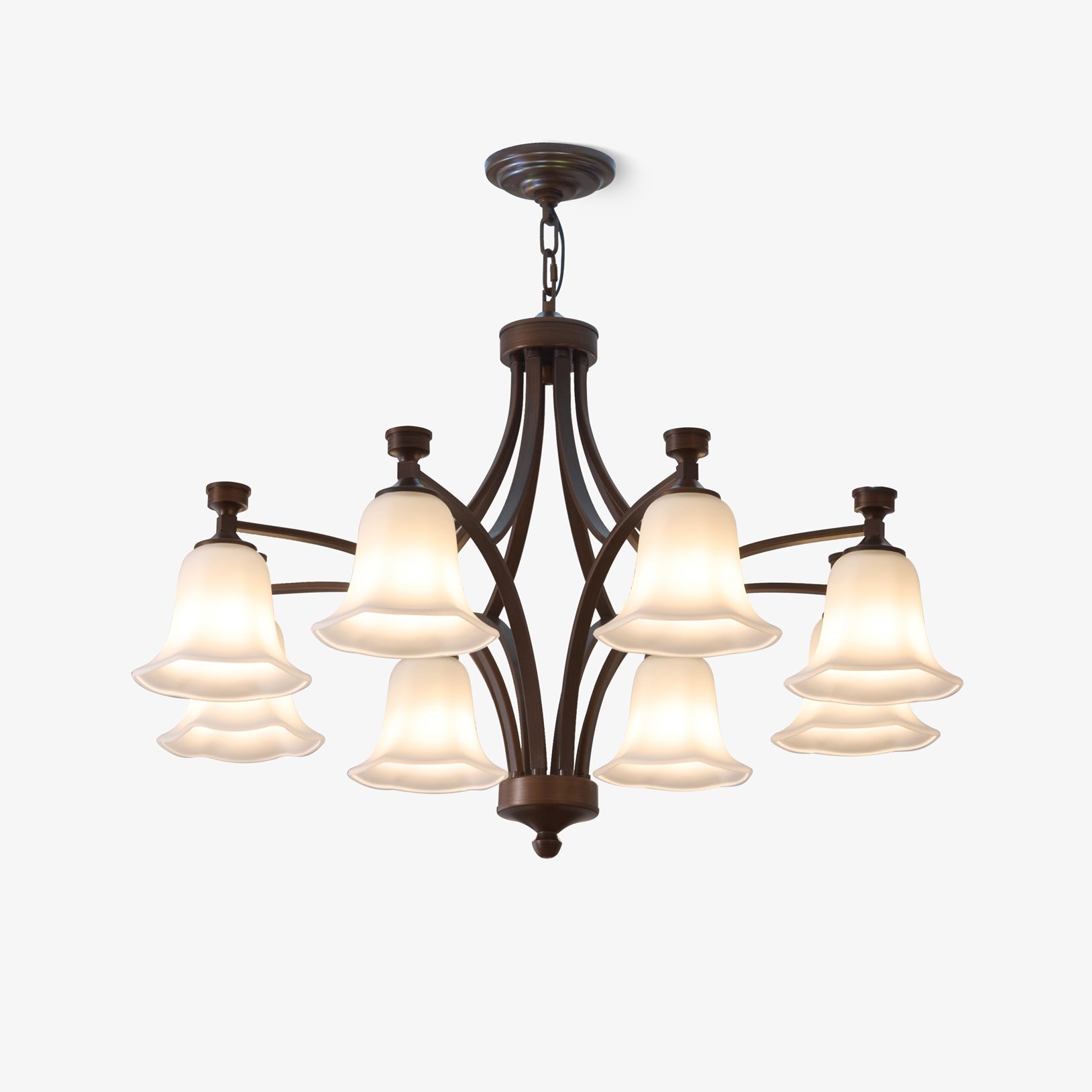 Viloros Traditional Premium Bell Glass Chandelier-Neutral Decor