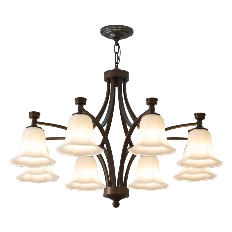 Viloros Traditional Premium Bell Glass Chandelier-Neutral Decor