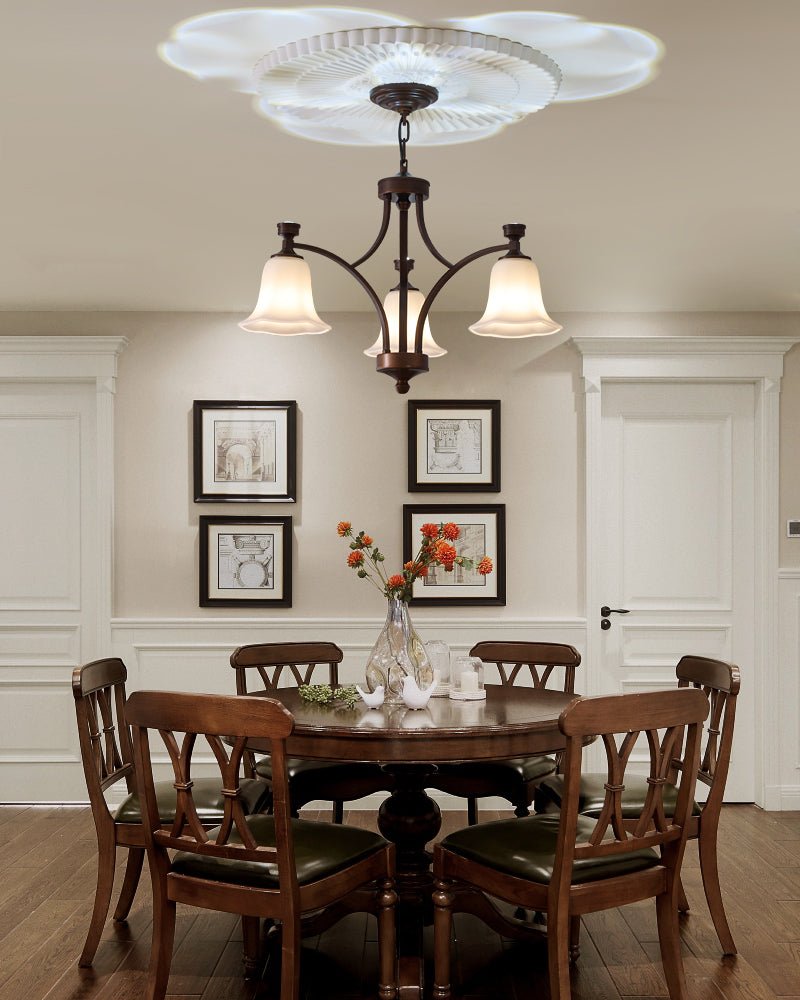 Viloros Traditional Premium Bell Glass Chandelier-Neutral Decor