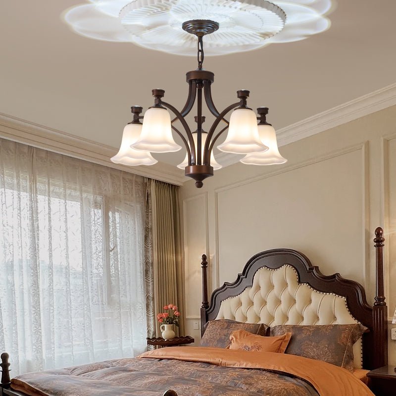 Viloros Traditional Premium Bell Glass Chandelier-Neutral Decor