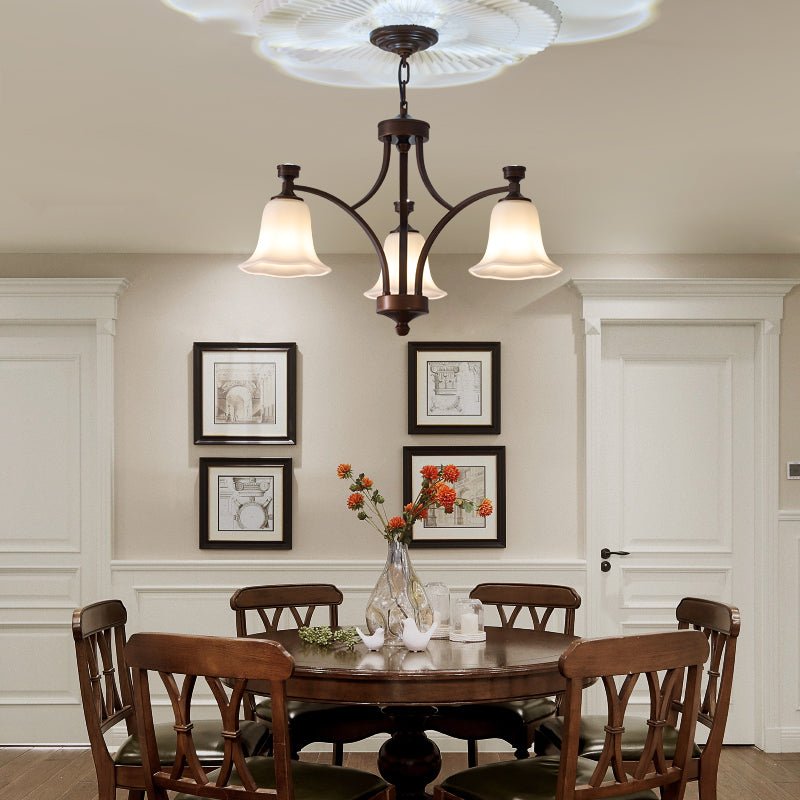 Viloros Traditional Premium Bell Glass Chandelier-Neutral Decor