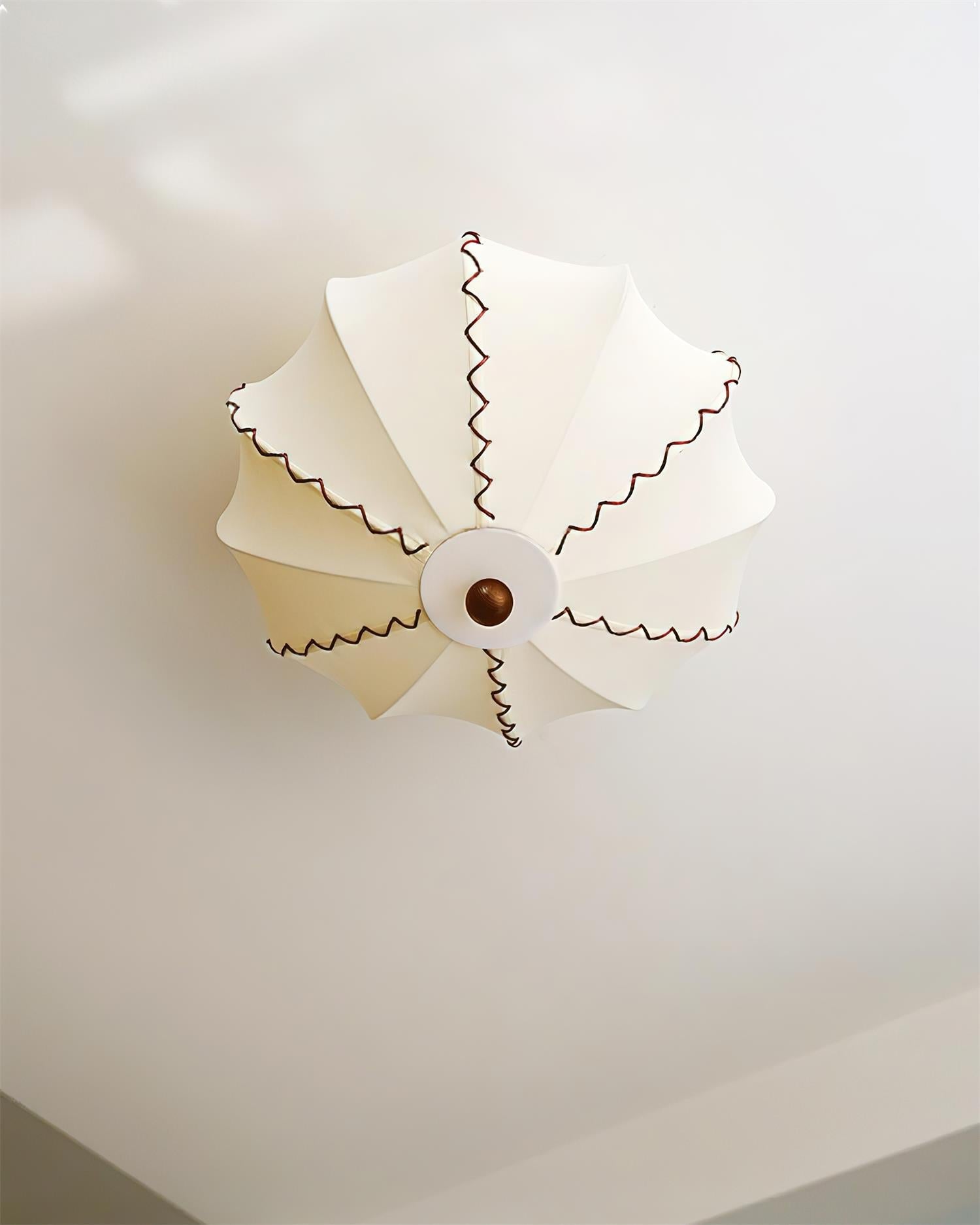 Colette Beige Fabric Wood Ceiling Light-Neutral Decor