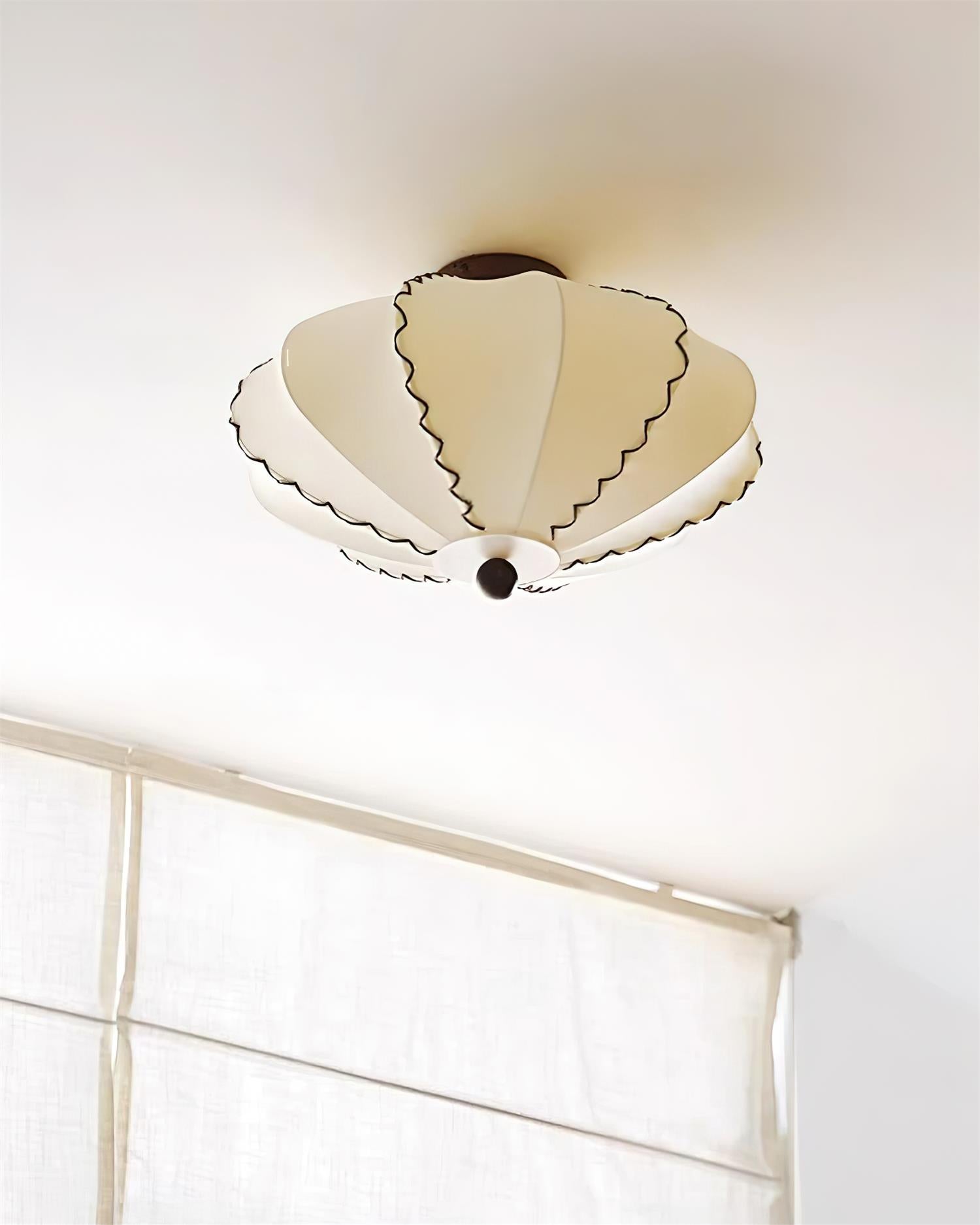 Colette Beige Fabric Wood Ceiling Light-Neutral Decor