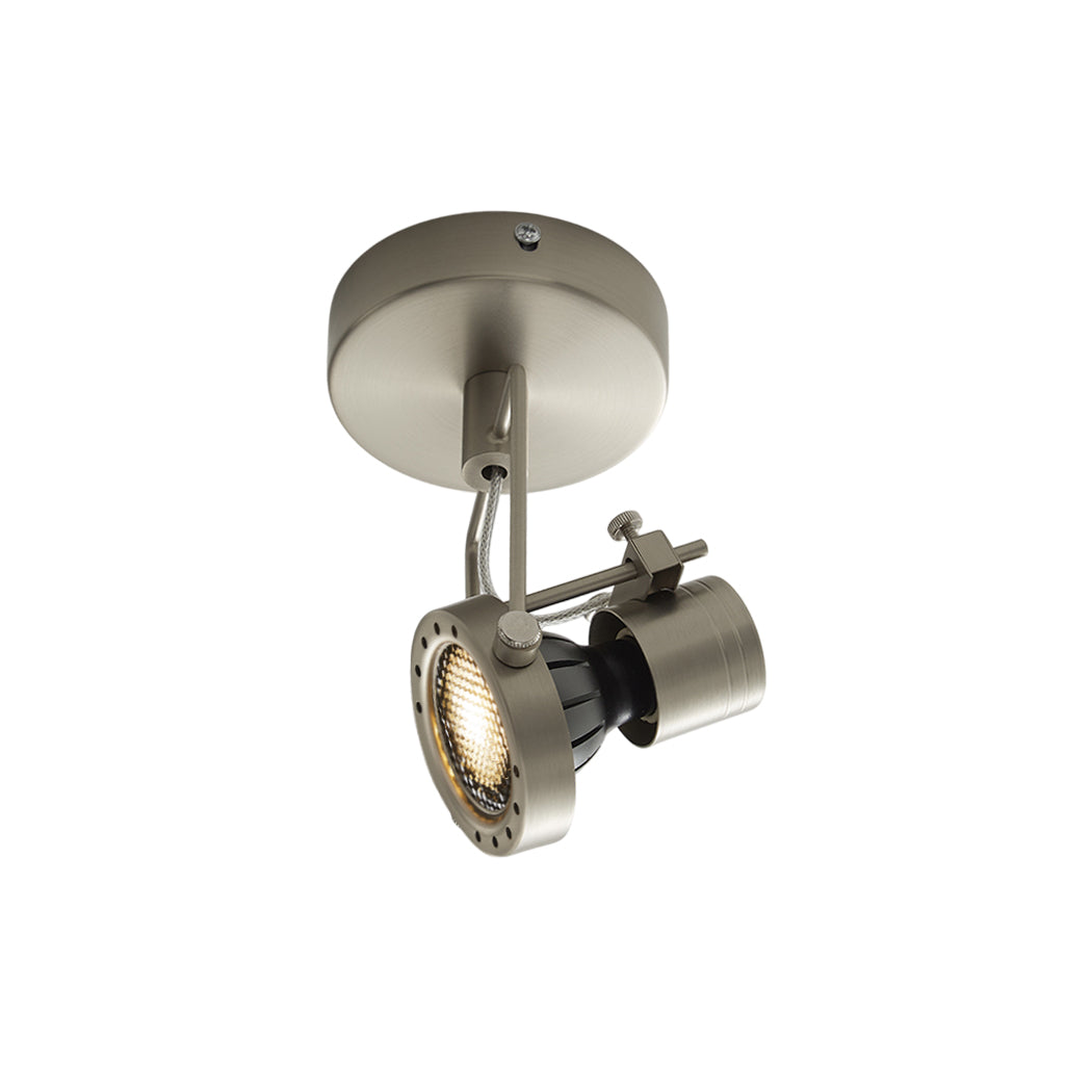 Lucide Industrial Ceiling Lamp in Nickel finish.