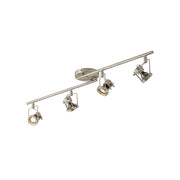 Lucide industrial track ceiling lamp in nickel finish against a plain background.