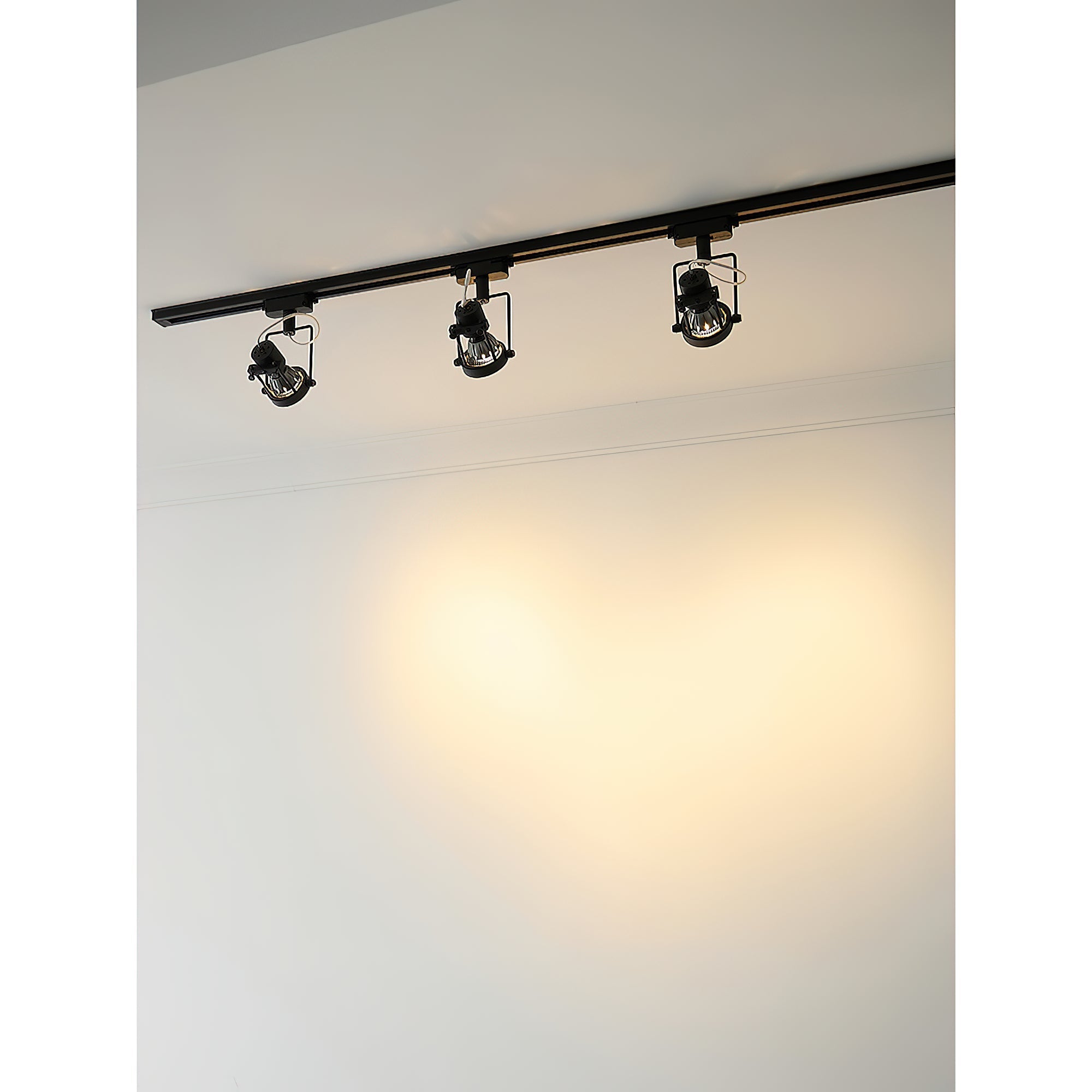 Lifestyle image showing the track lights in a commercial gallery space.