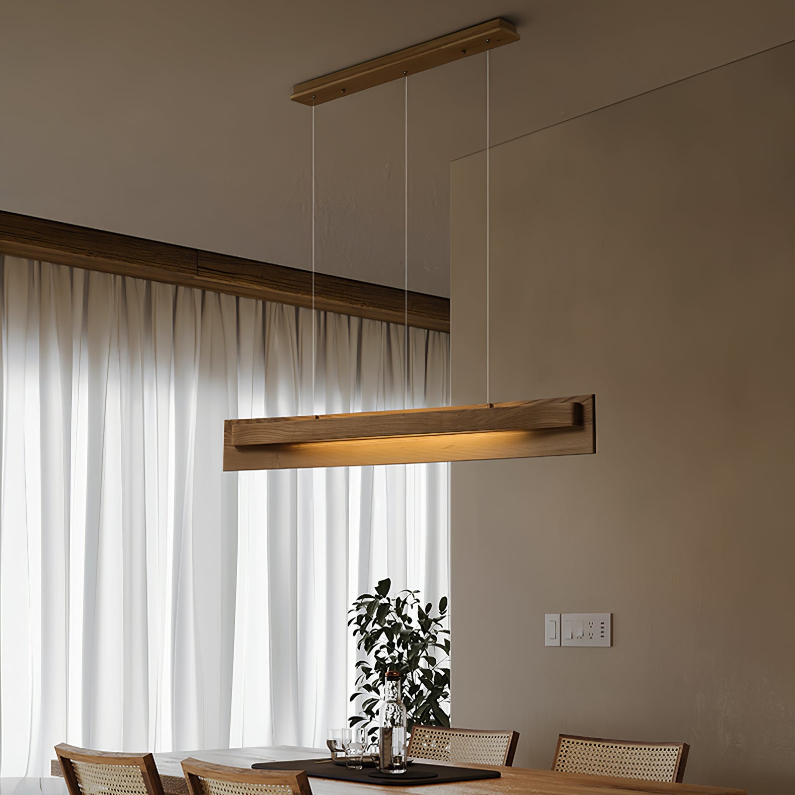 Zaraeyra Minimalist Wood Pendant Light-Neutral Decor