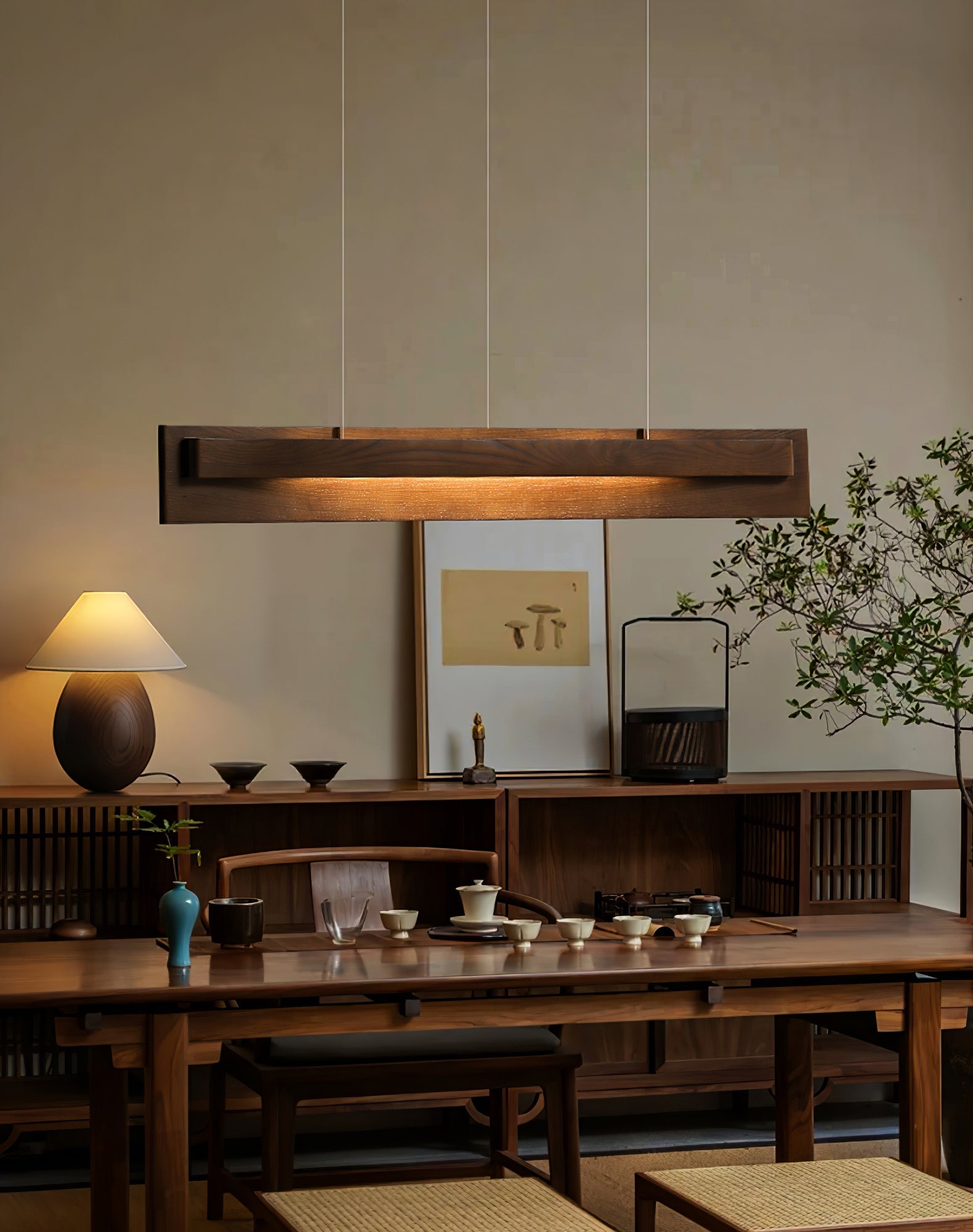 Zaraeyra Minimalist Wood Pendant Light-Neutral Decor