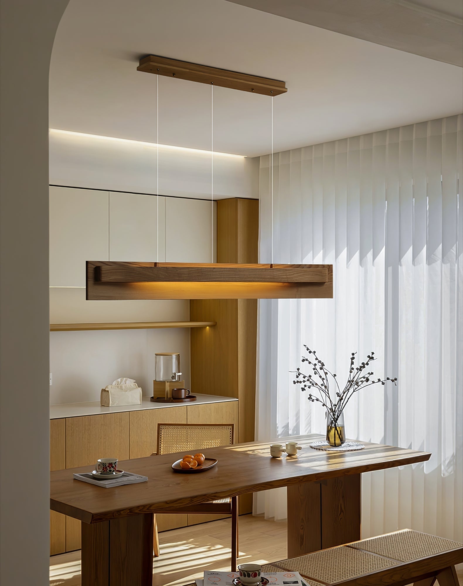 Zaraeyra Minimalist Wood Pendant Light-Neutral Decor