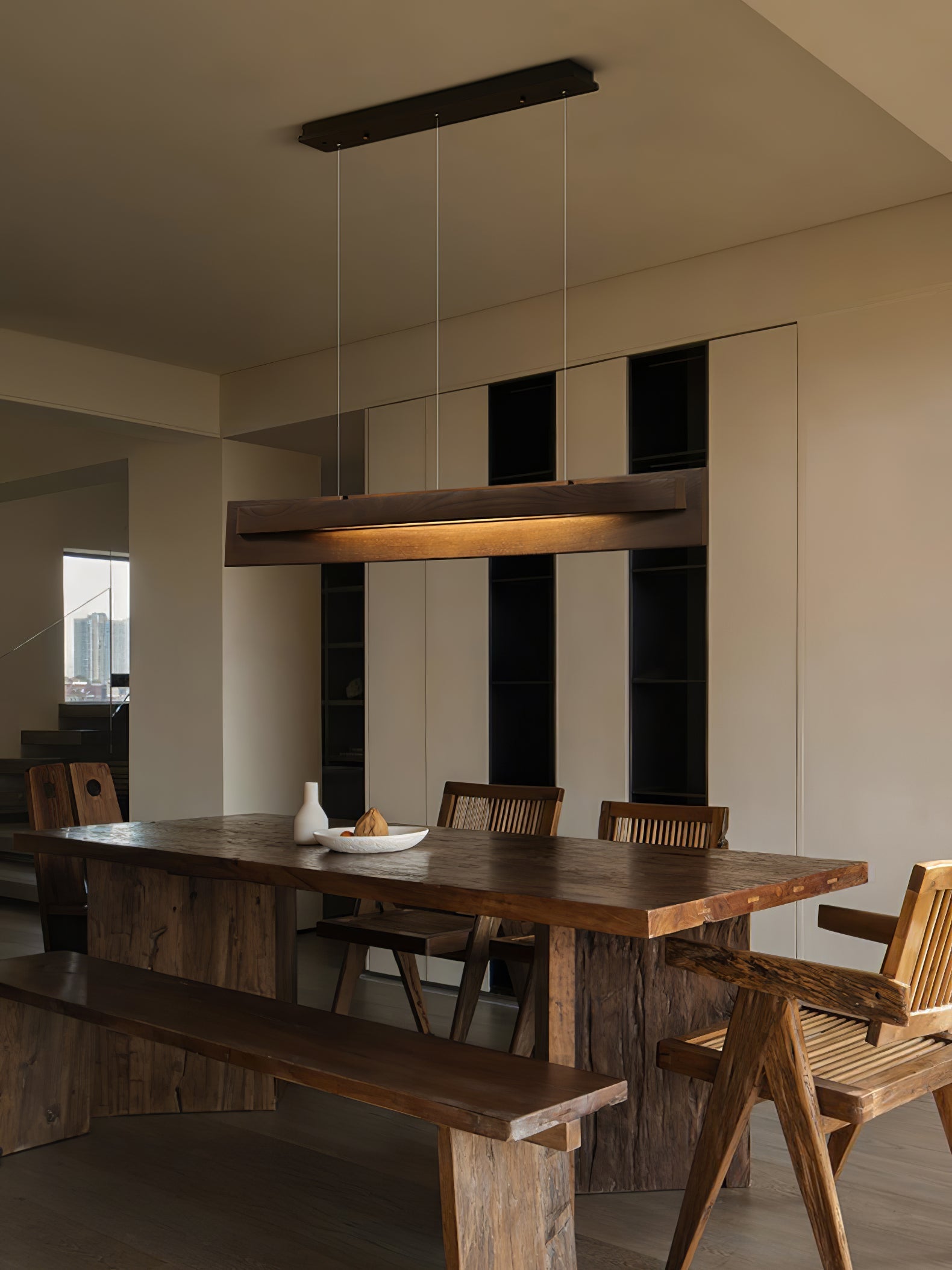Zaraeyra Minimalist Wood Pendant Light-Neutral Decor