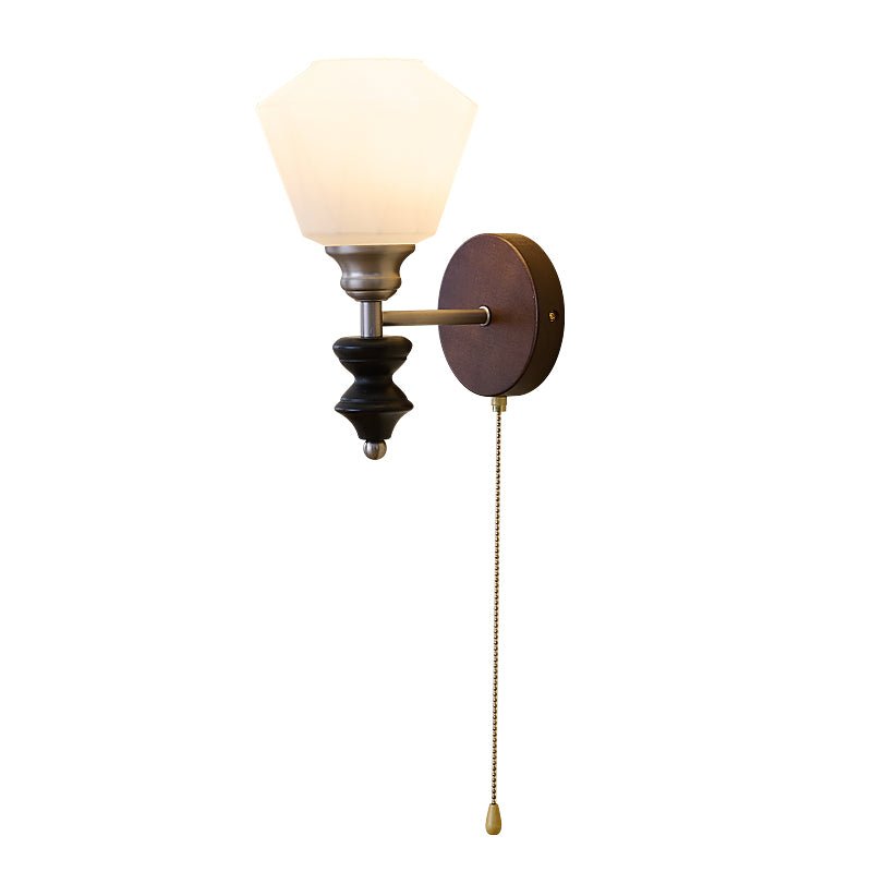 Lucille Elegance Classic Art Glass Wood Wall Lamp-Neutral Decor