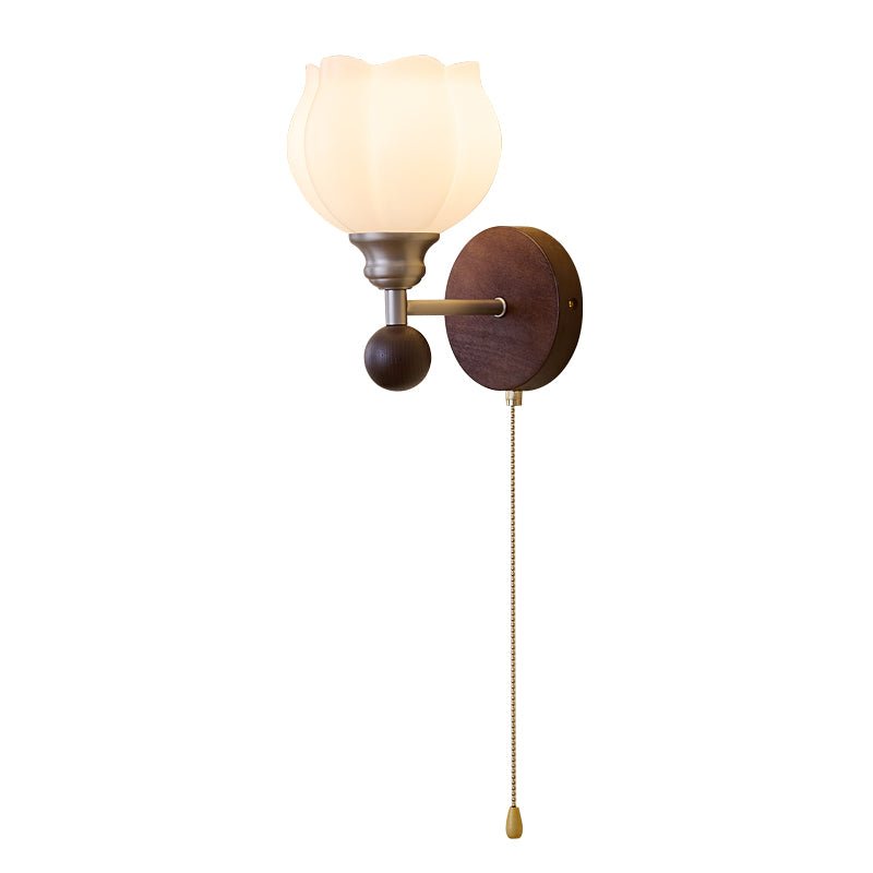 Lucille Elegance Classic Art Glass Wood Wall Lamp-Neutral Decor