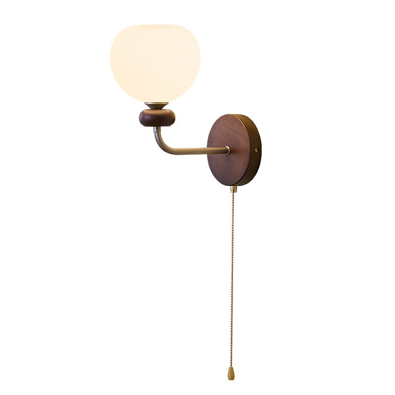 Lucille Elegance Classic Art Glass Wood Wall Lamp-Neutral Decor
