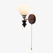 Lucille Elegance Classic Art Glass Wood Wall Lamp-Neutral Decor