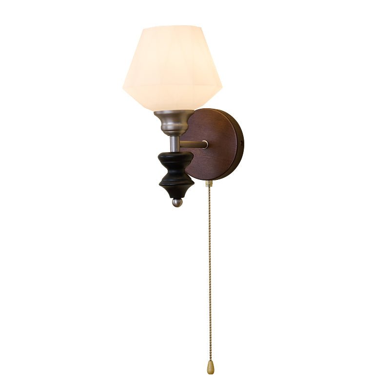 Lucille Elegance Classic Art Glass Wood Wall Lamp-Neutral Decor