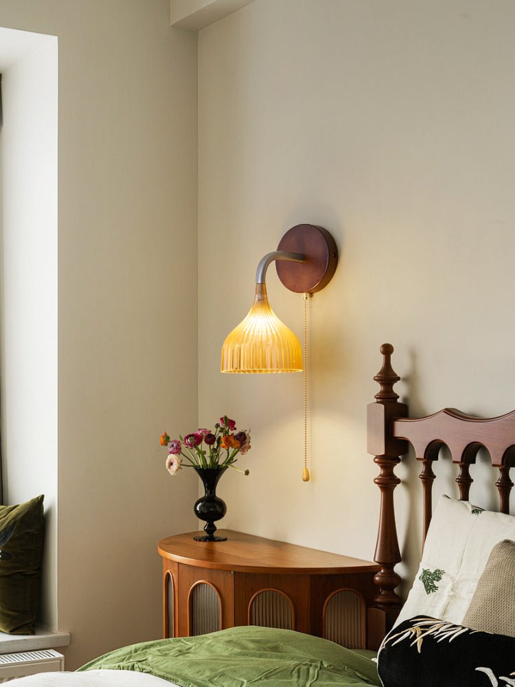 Cimararae Elegance Classic Wood Wall Lamp-Neutral Decor