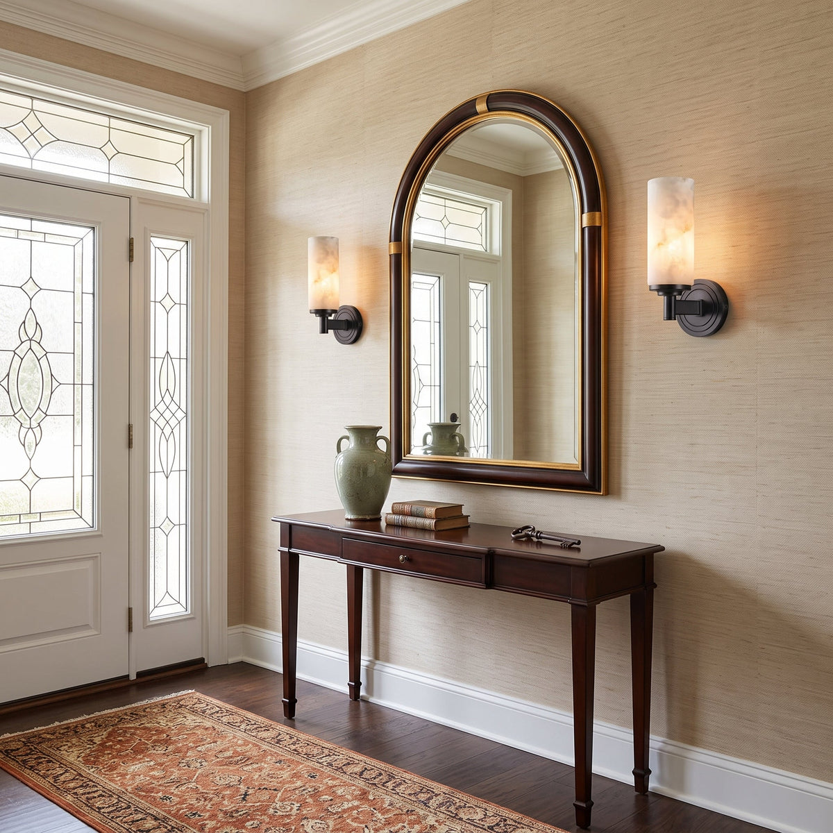 Navenford Alabaster Cylinder Wall Sconce