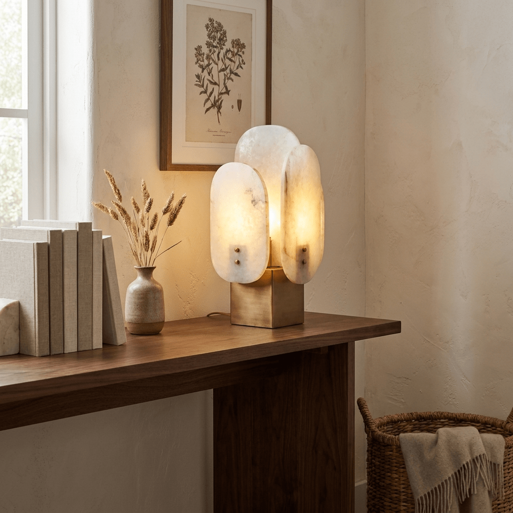 Luma Alabaster Panel Table Lamp-Neutral Decor