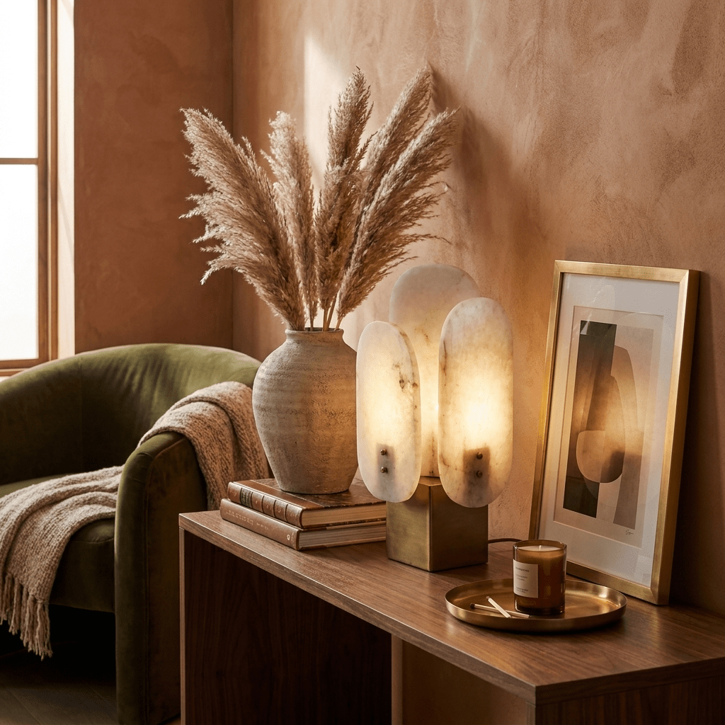 Luma Alabaster Panel Table Lamp-Neutral Decor