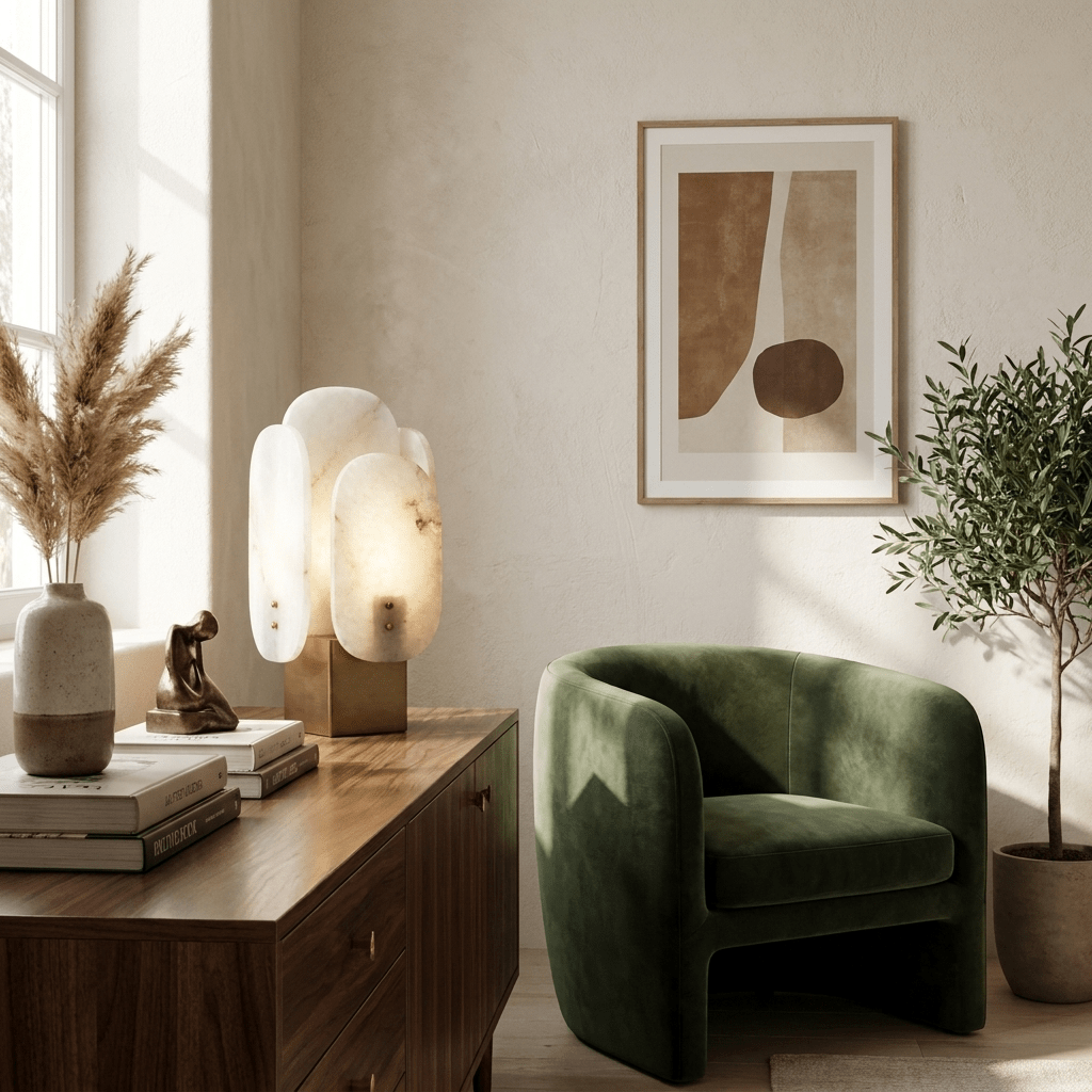 Luma Alabaster Panel Table Lamp-Neutral Decor