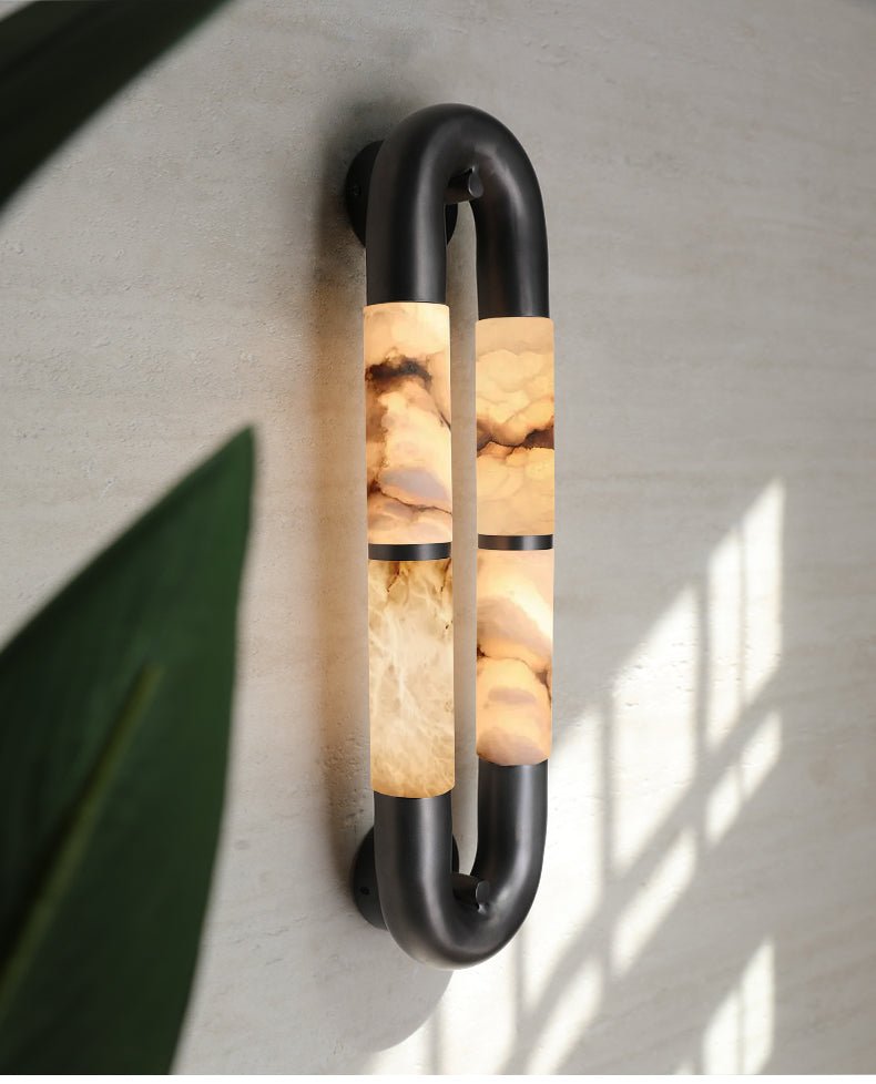 Gloxa Arc Twin Alabaster Wall Lamp-Neutral Decor