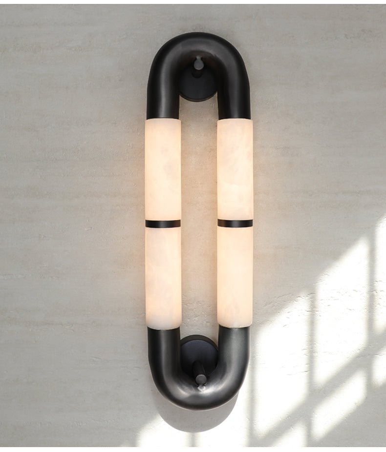 Gloxa Arc Twin Alabaster Wall Lamp-Neutral Decor