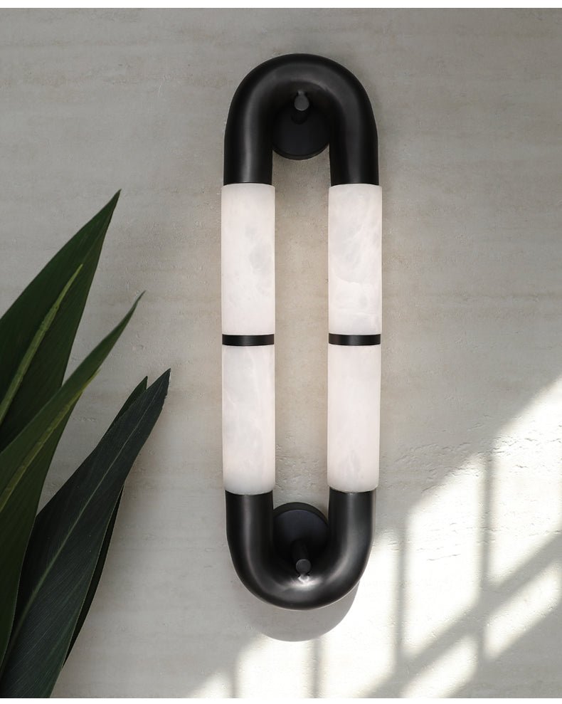 Gloxa Arc Twin Alabaster Wall Lamp-Neutral Decor