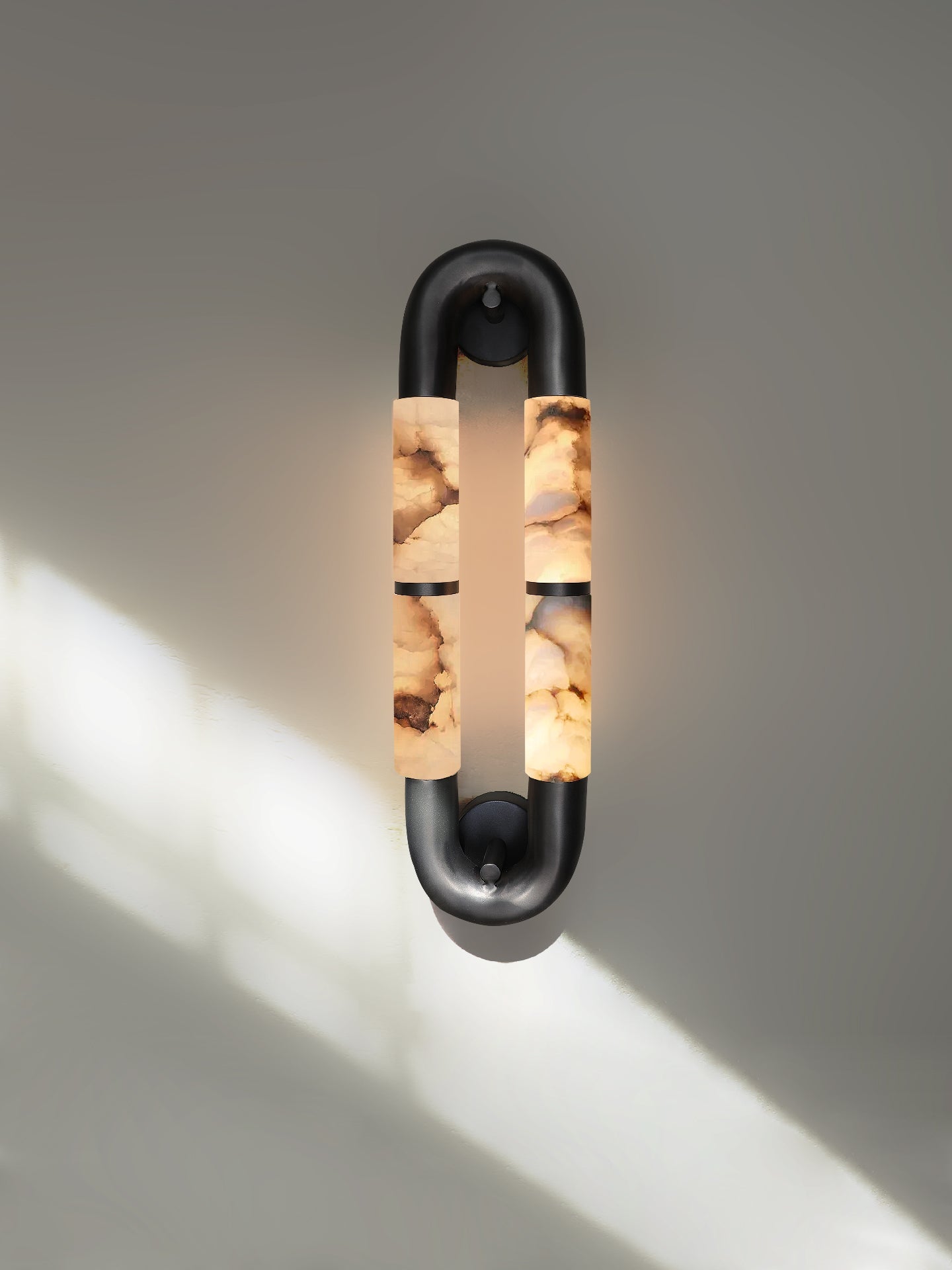 Gloxa Arc Twin Alabaster Wall Lamp-Neutral Decor
