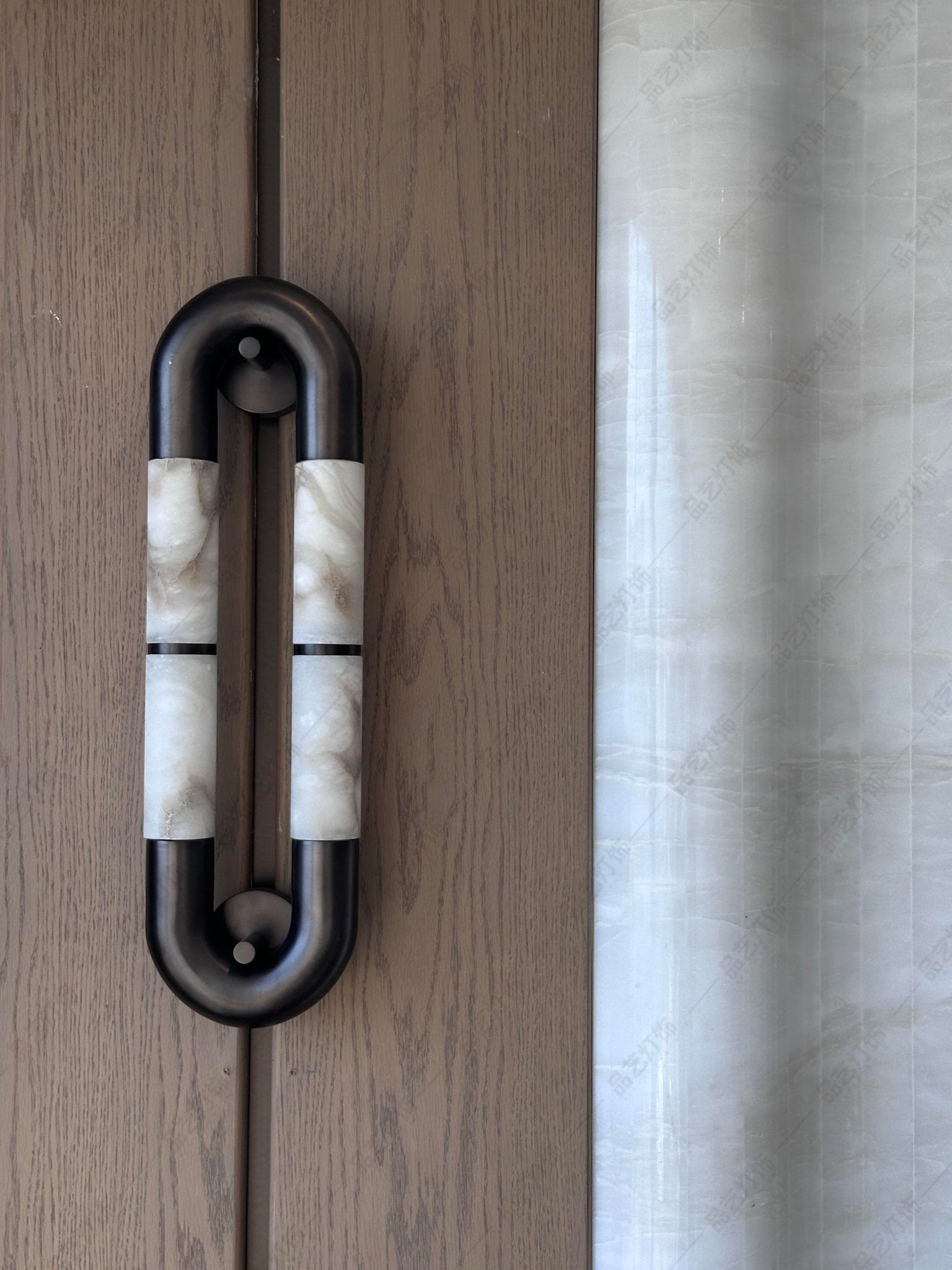 Gloxa Arc Twin Alabaster Wall Lamp-Neutral Decor