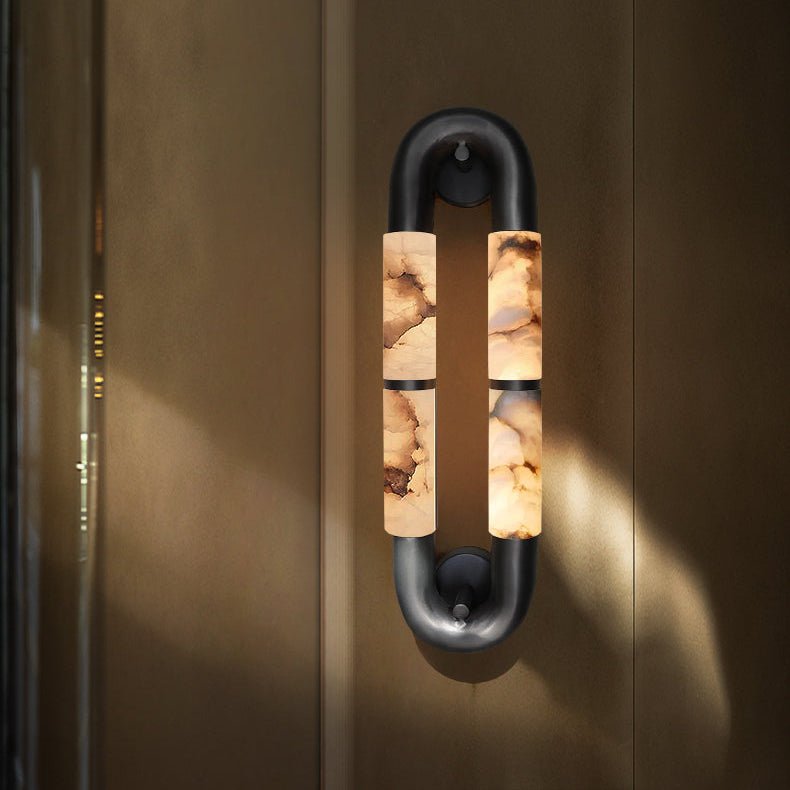 Gloxa Arc Twin Alabaster Wall Lamp-Neutral Decor