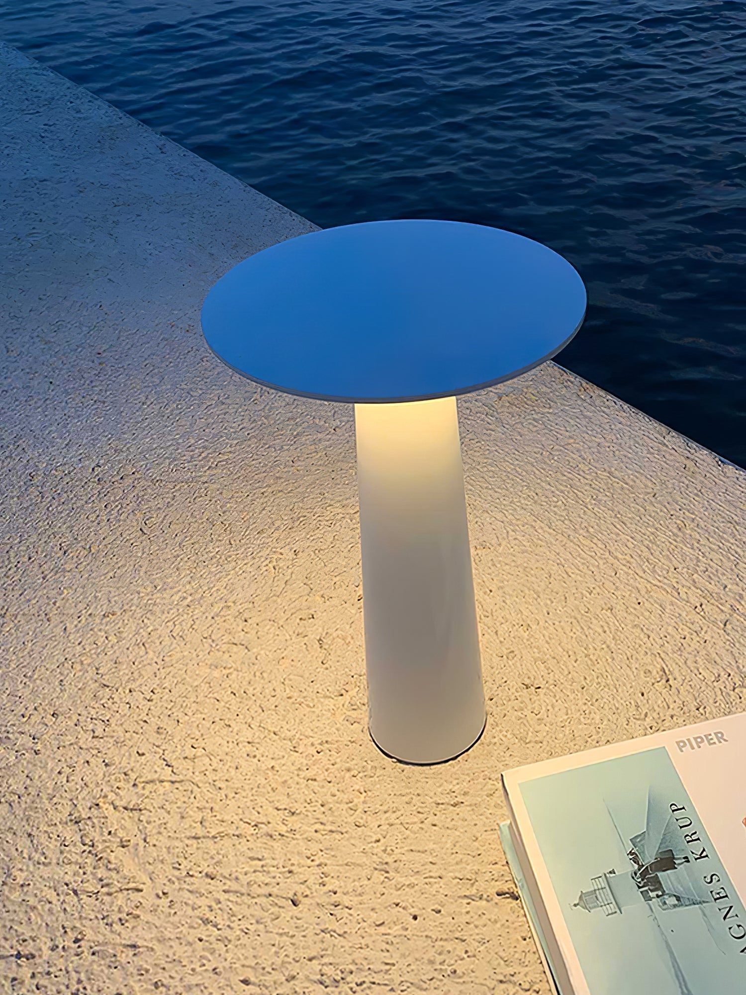 Gwil Disk Outdoor Table Light-Neutral Decor
