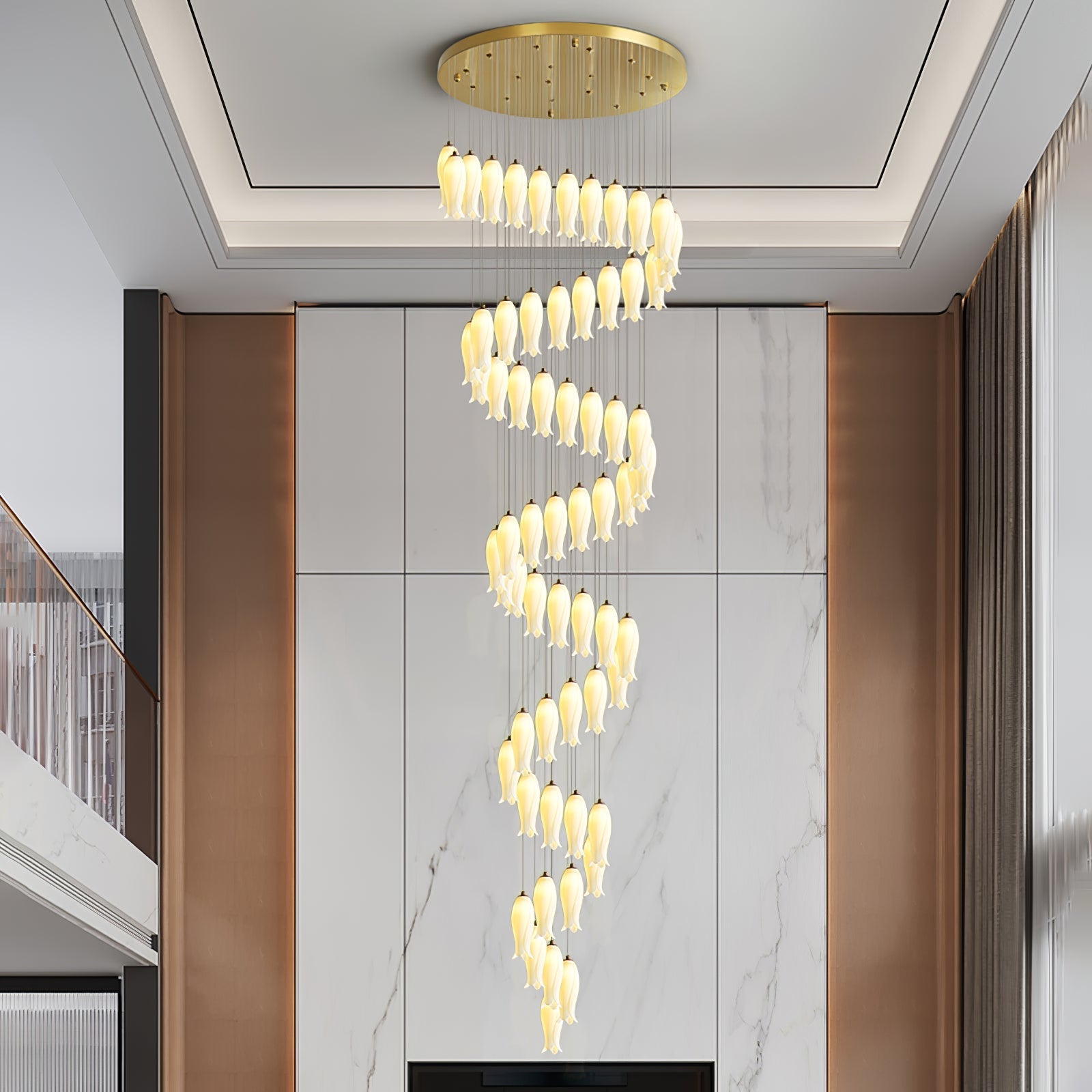 Sylirion Alabaster Brass Chandelier-Neutral Decor