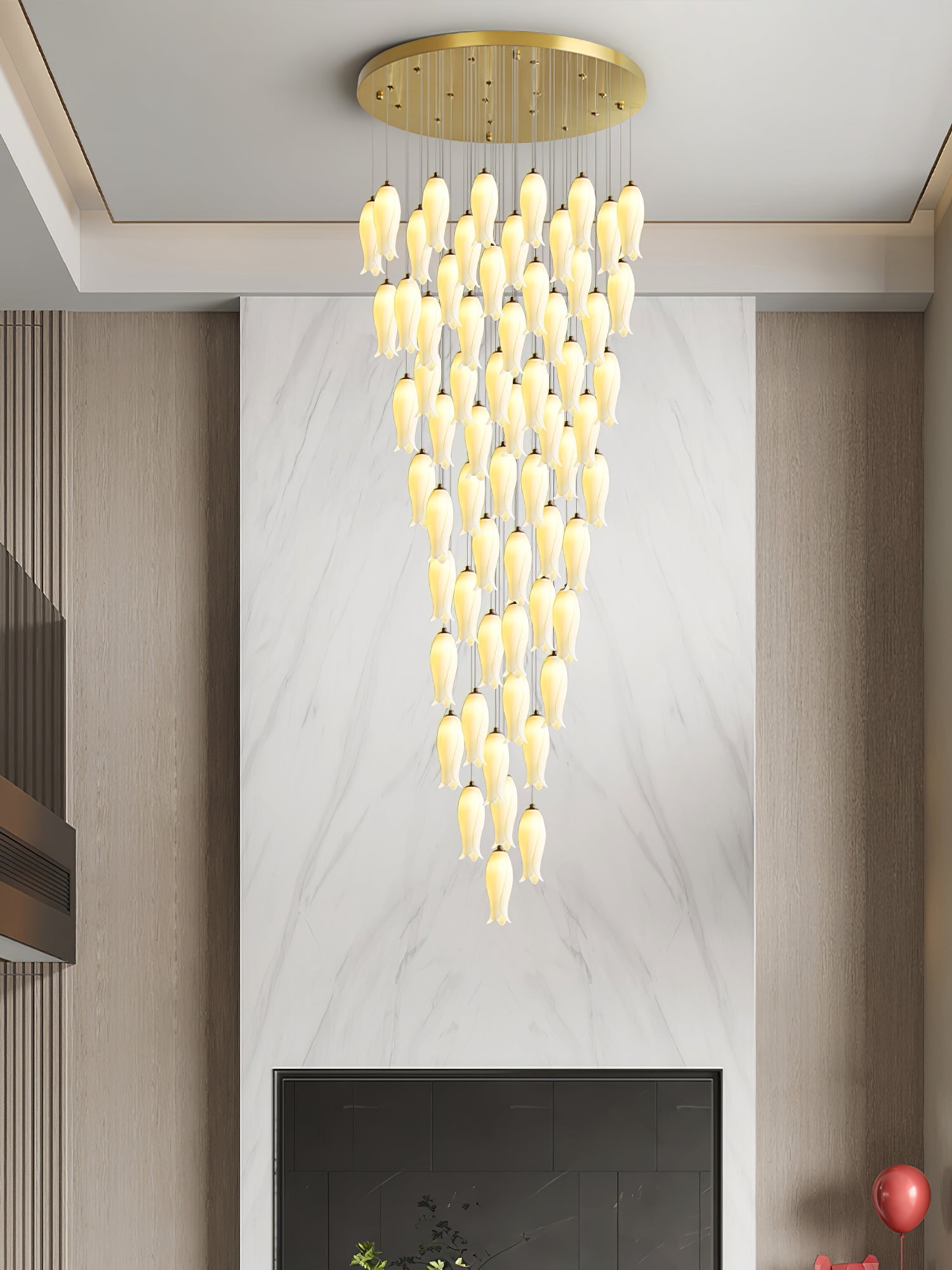 Sylirion Alabaster Brass Chandelier-Neutral Decor