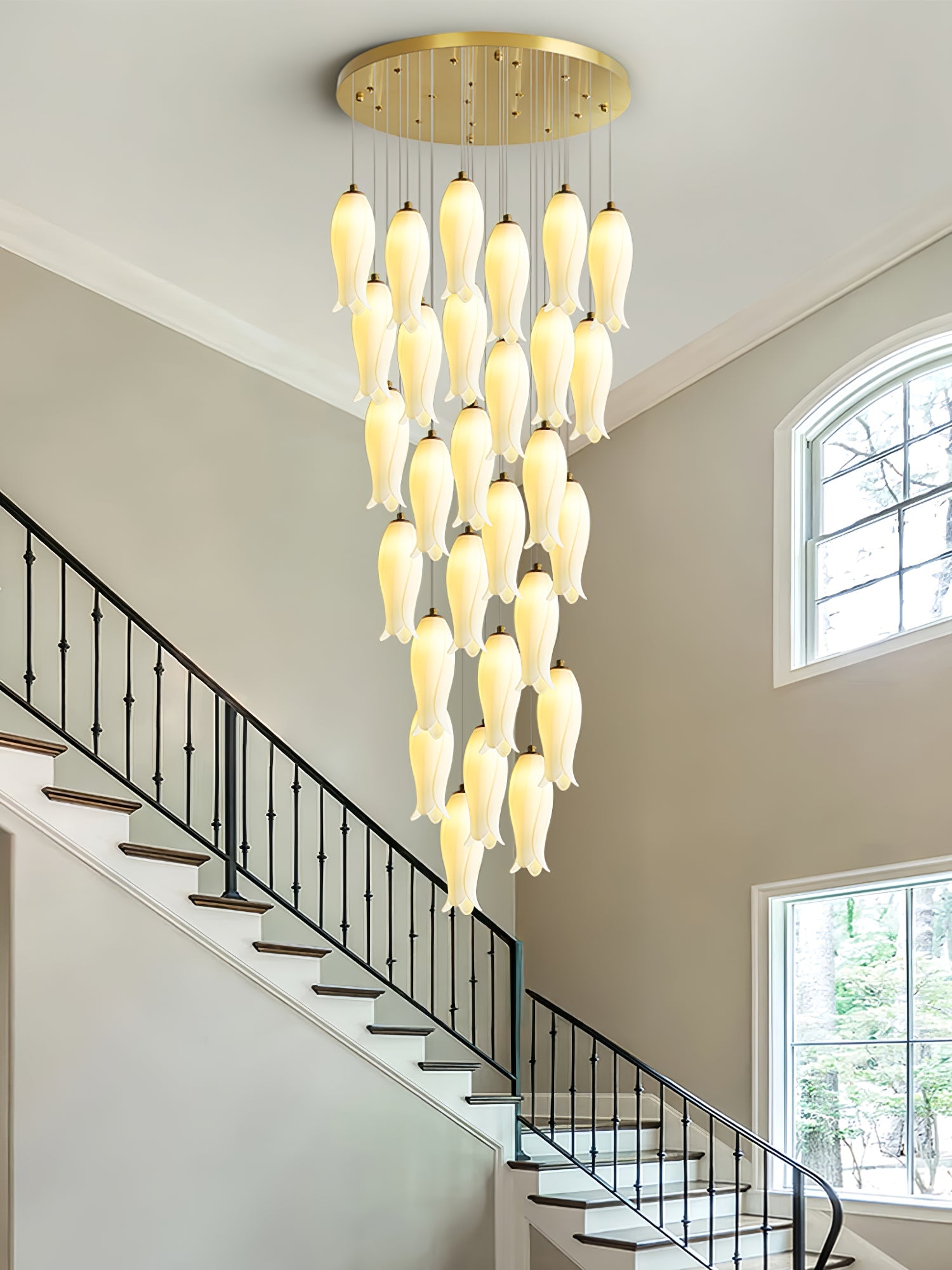 Sylirion Alabaster Brass Chandelier-Neutral Decor