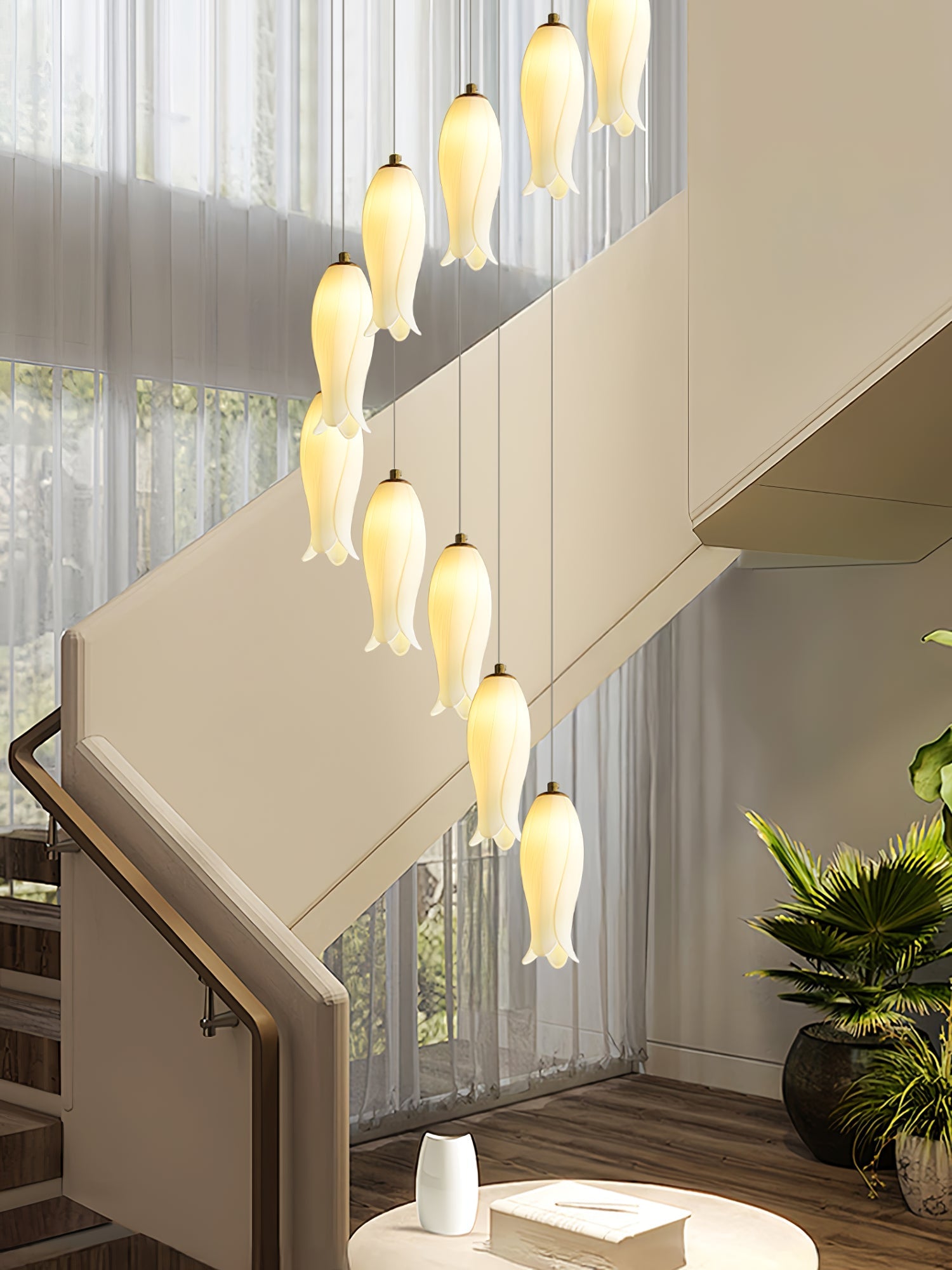 Sylirion Alabaster Brass Chandelier-Neutral Decor